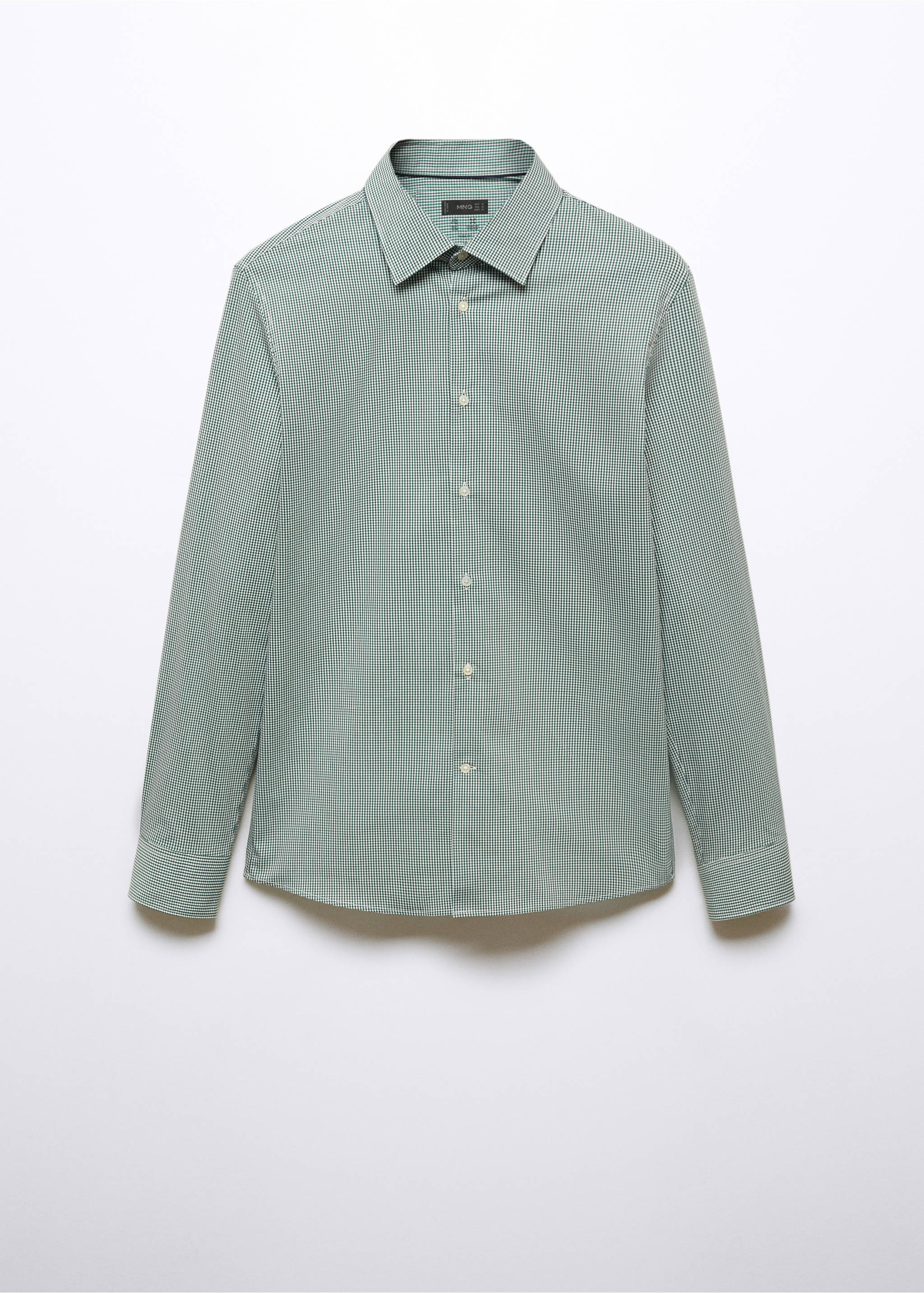 Micro-stretch fabric shirt - Article without model, Khaki. Ref: 57024391-00.