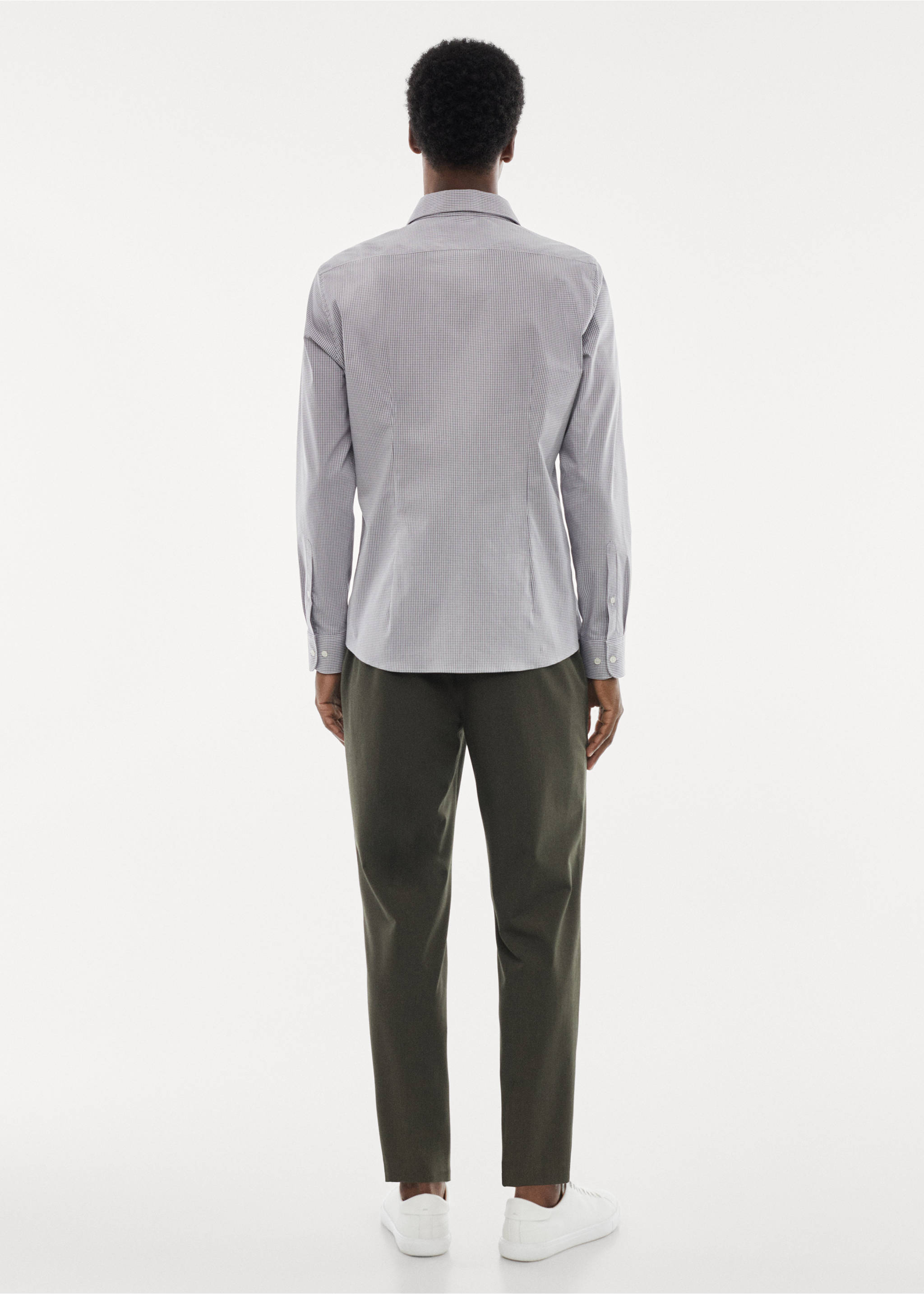 Micro-stretch fabric shirt - Reverse of the article, Grey. Ref: 57024391-00.