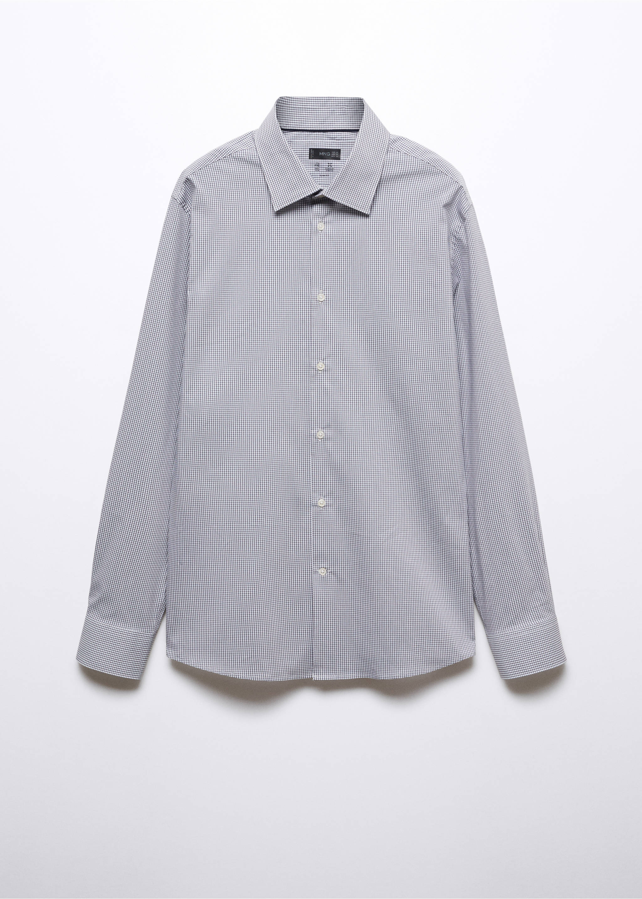 Micro-stretch fabric shirt - Article without model, Grey. Ref: 57024391-00.