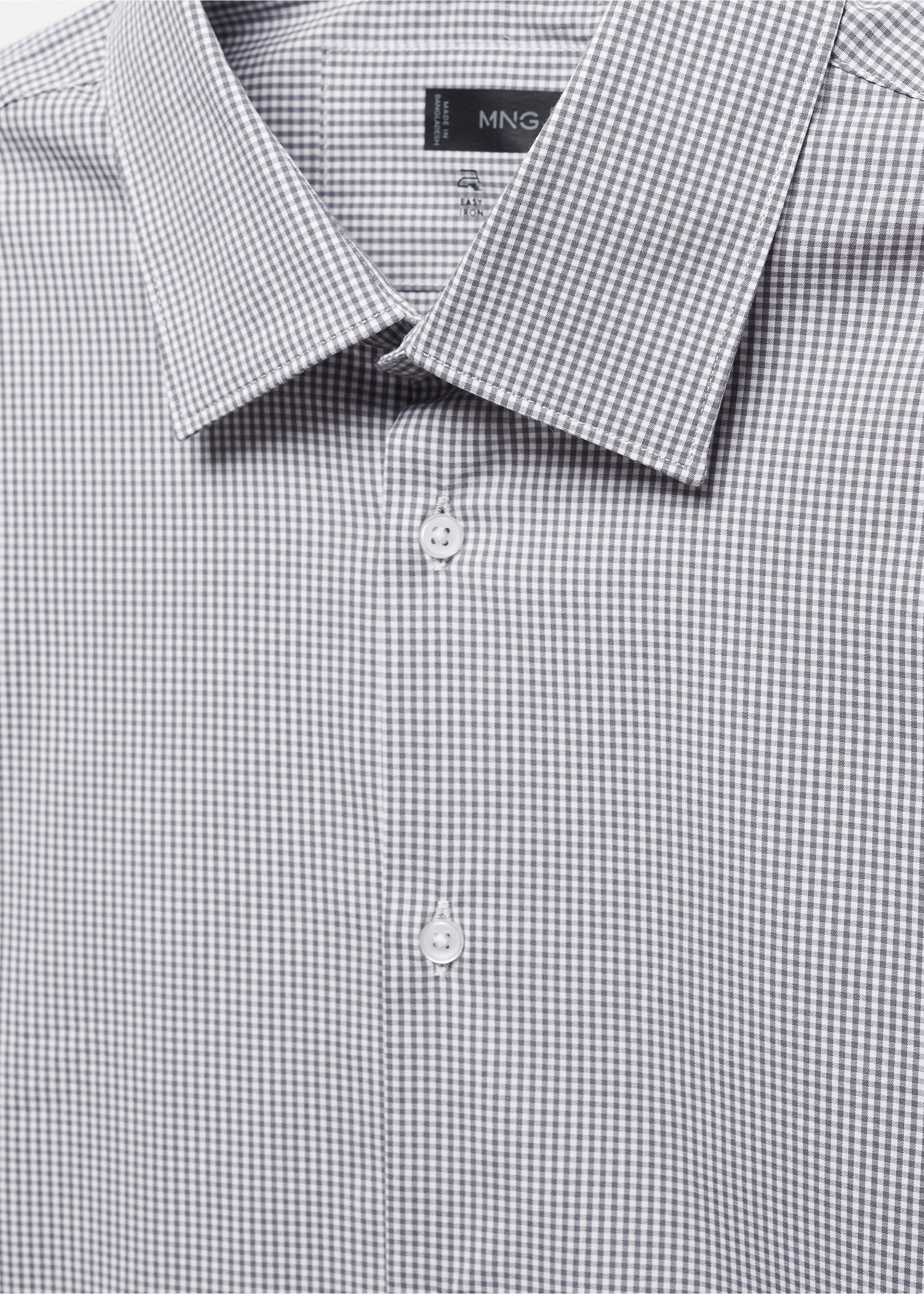 Micro-stretch fabric shirt - Details of the article 8, Grey. Ref: 57024391-00.