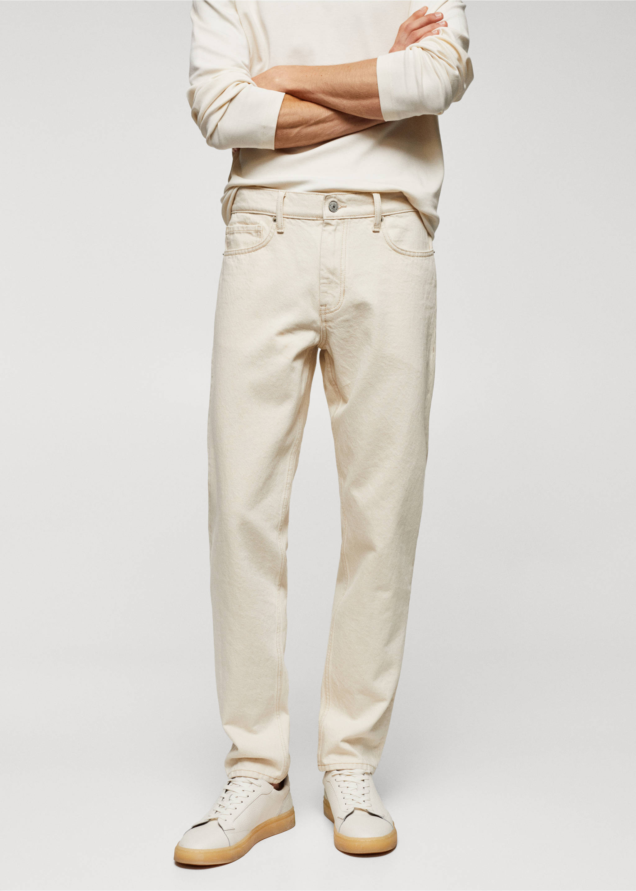 Straight-Fit-Jeans Bob - Mittlere Ansicht, Ecru. Ref: 57024392-00.