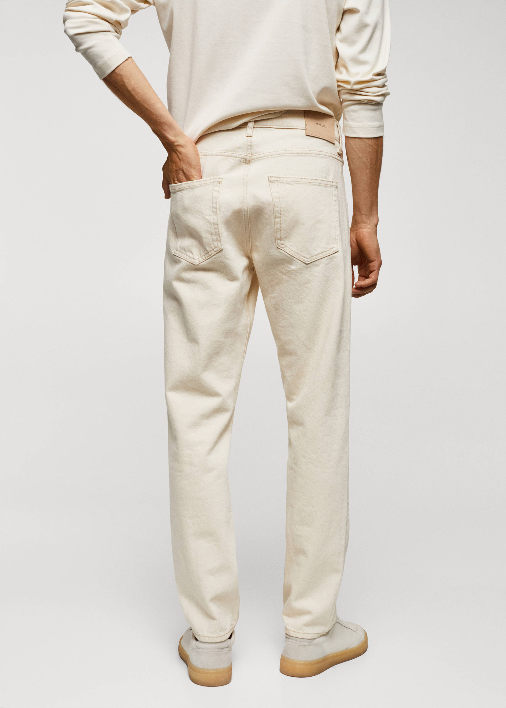 Straight-Fit-Jeans Bob - Rückseite des Artikels, Ecru. Ref: 57024392-00.