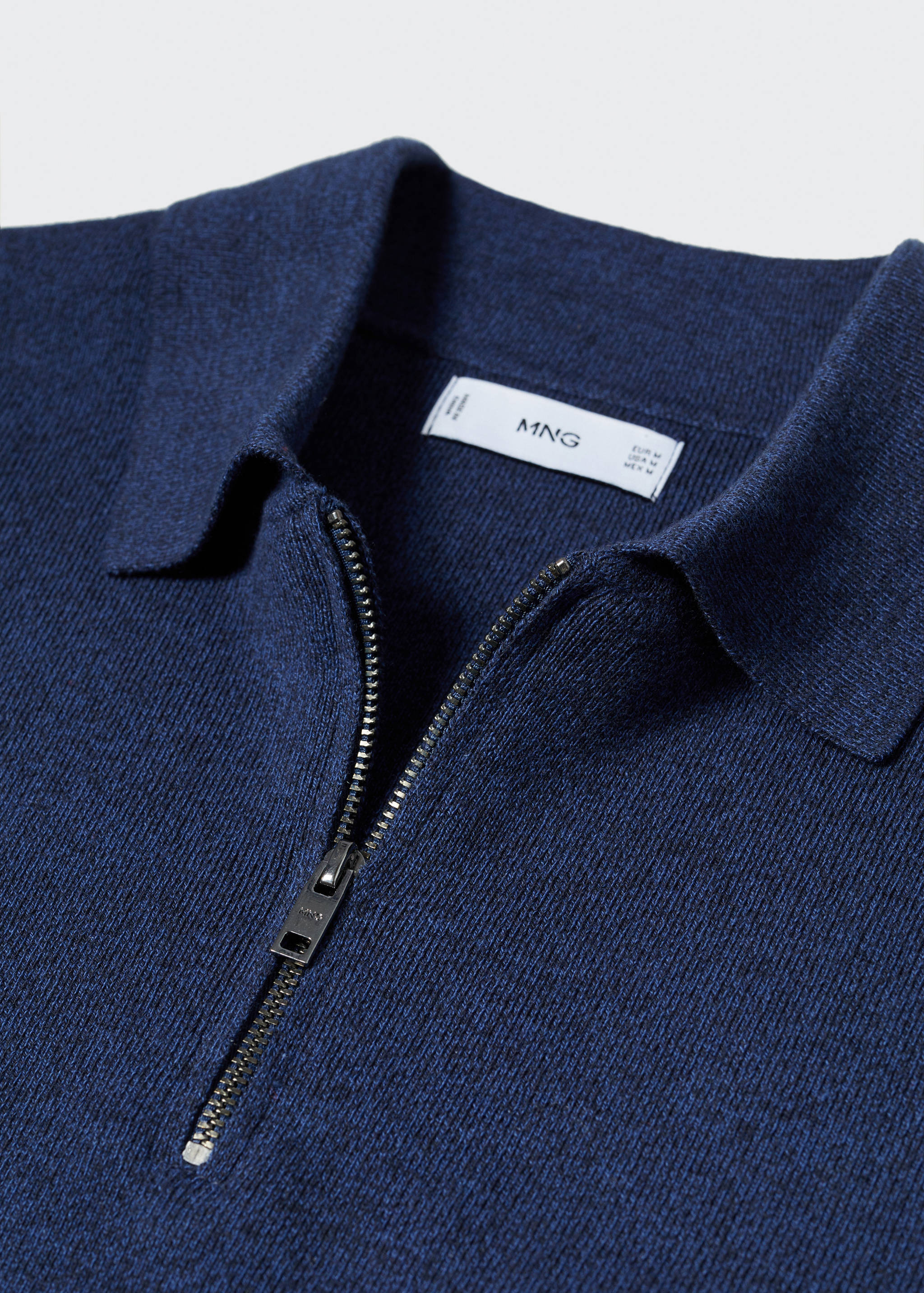 Cotton-knit polo shirt with zip - Details of the article 8