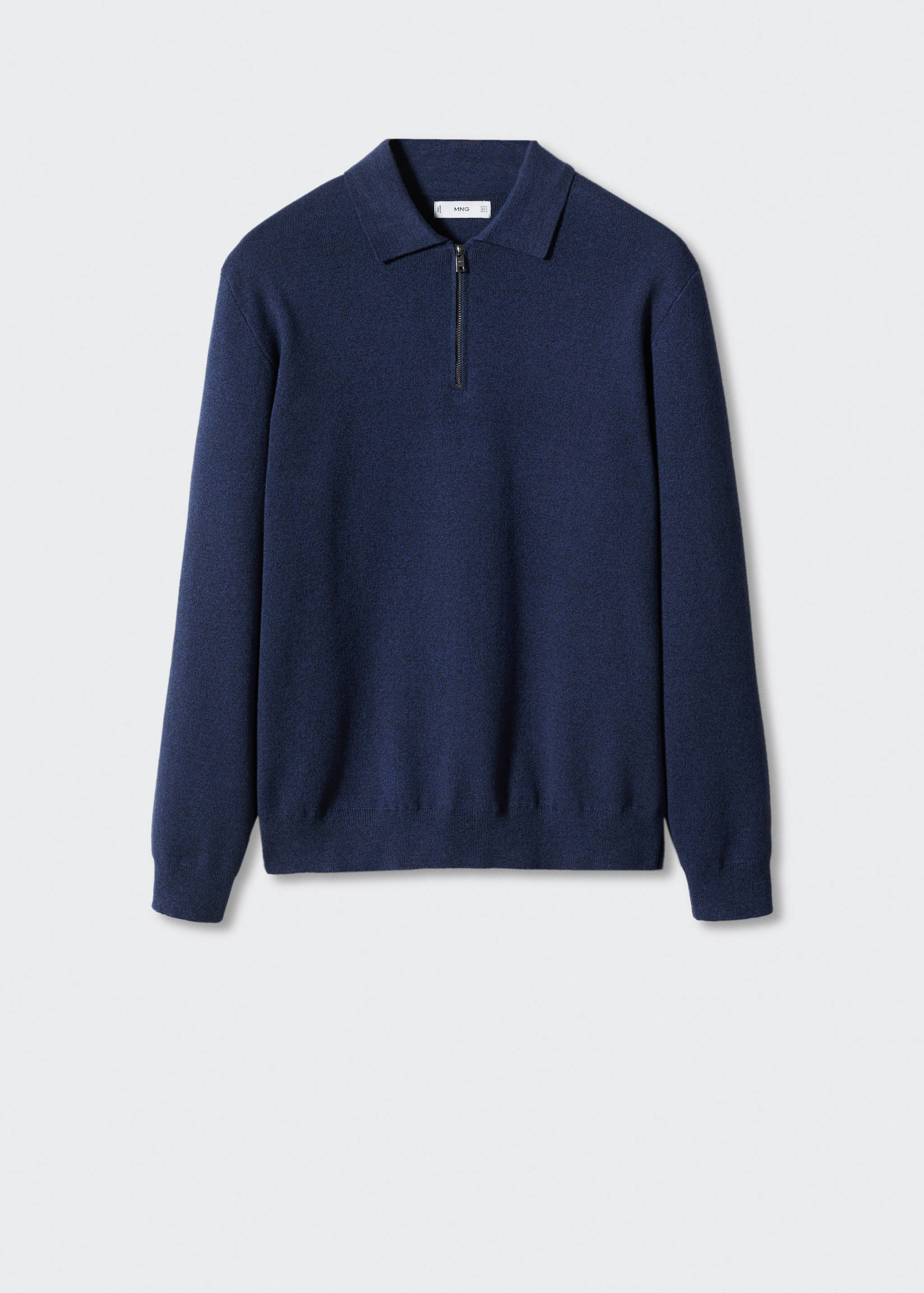 Cotton-knit polo shirt with zip - Article without model