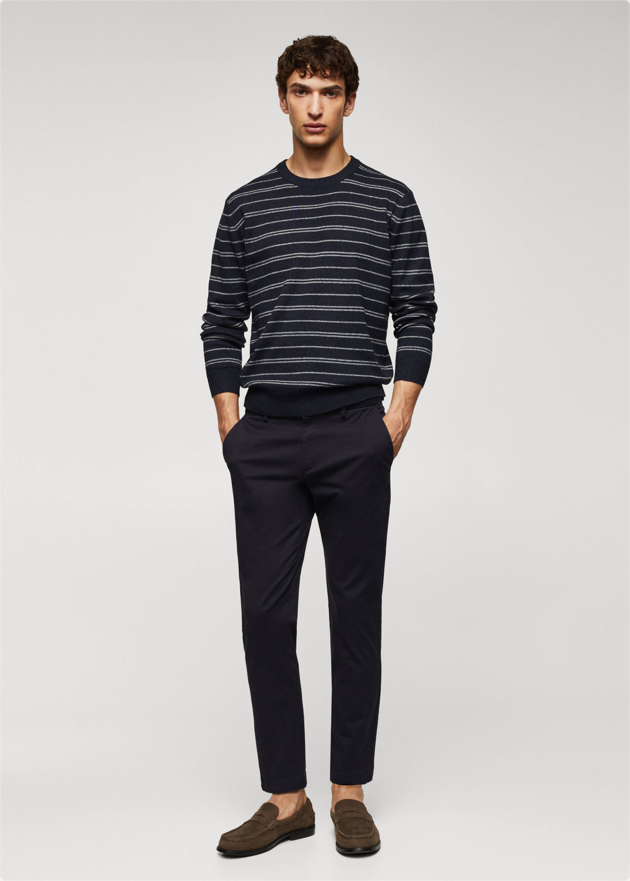 Striped fine-knit sweater - General plane