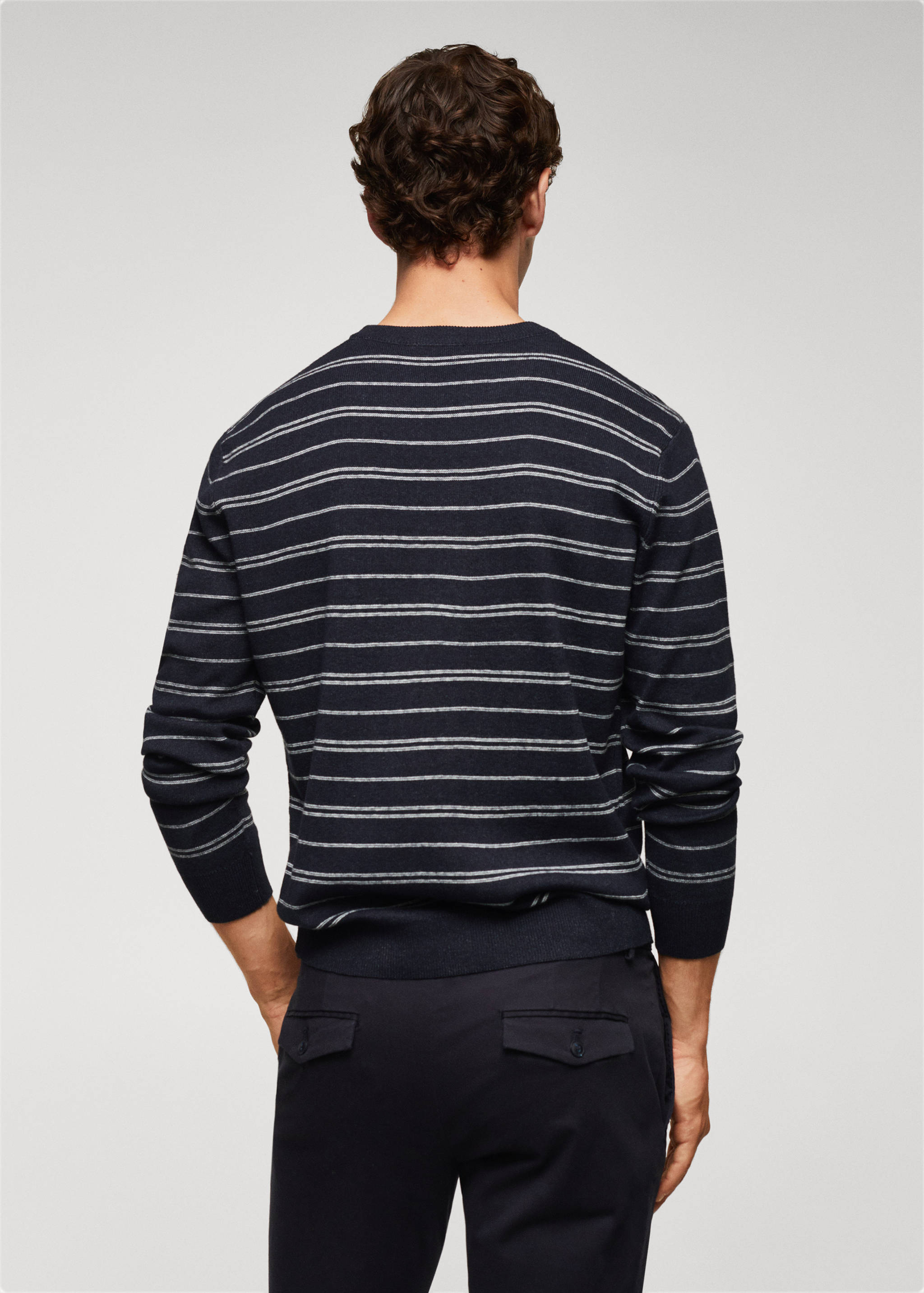 Striped fine-knit sweater - Reverse of the article