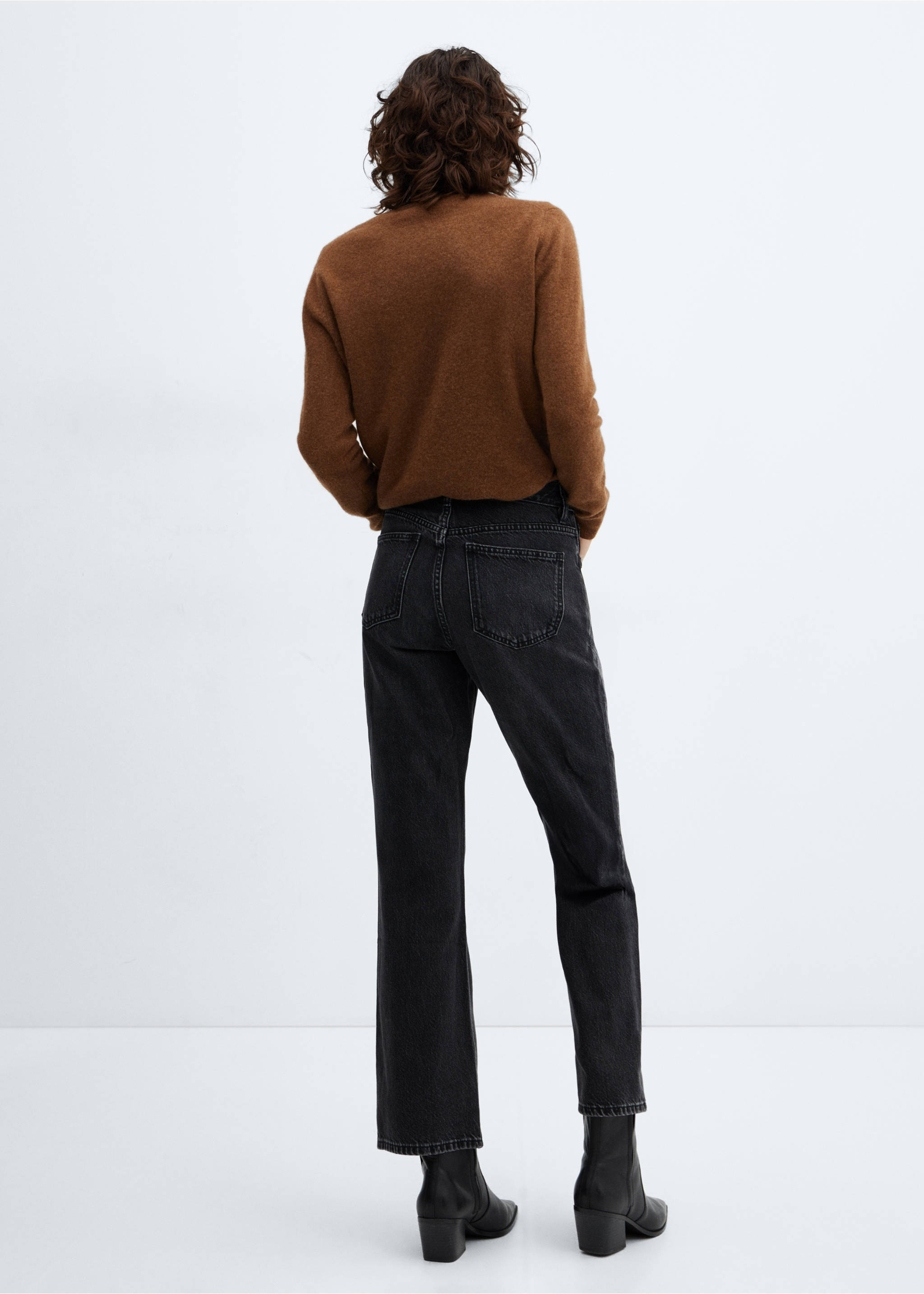 Jean droit taille normale - Verso de l’article, Black denim. Ref: 57024405-00.