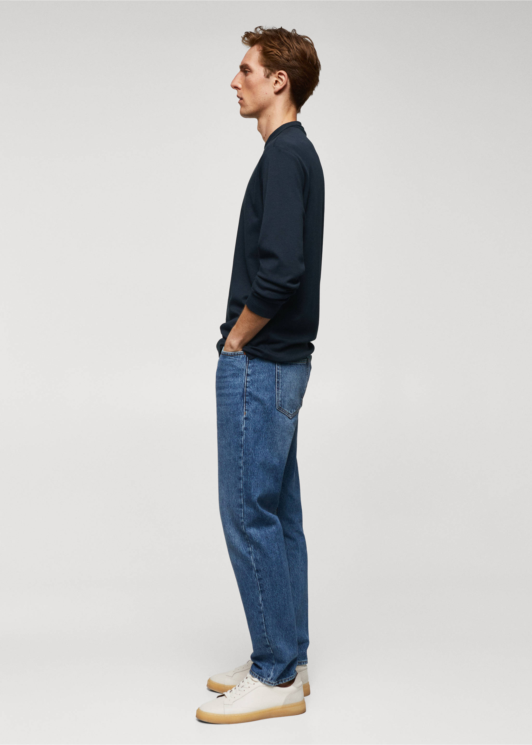 100% cotton long-sleeved t-shirt - Details of the article 2, Navy. Ref: 57024407-00.