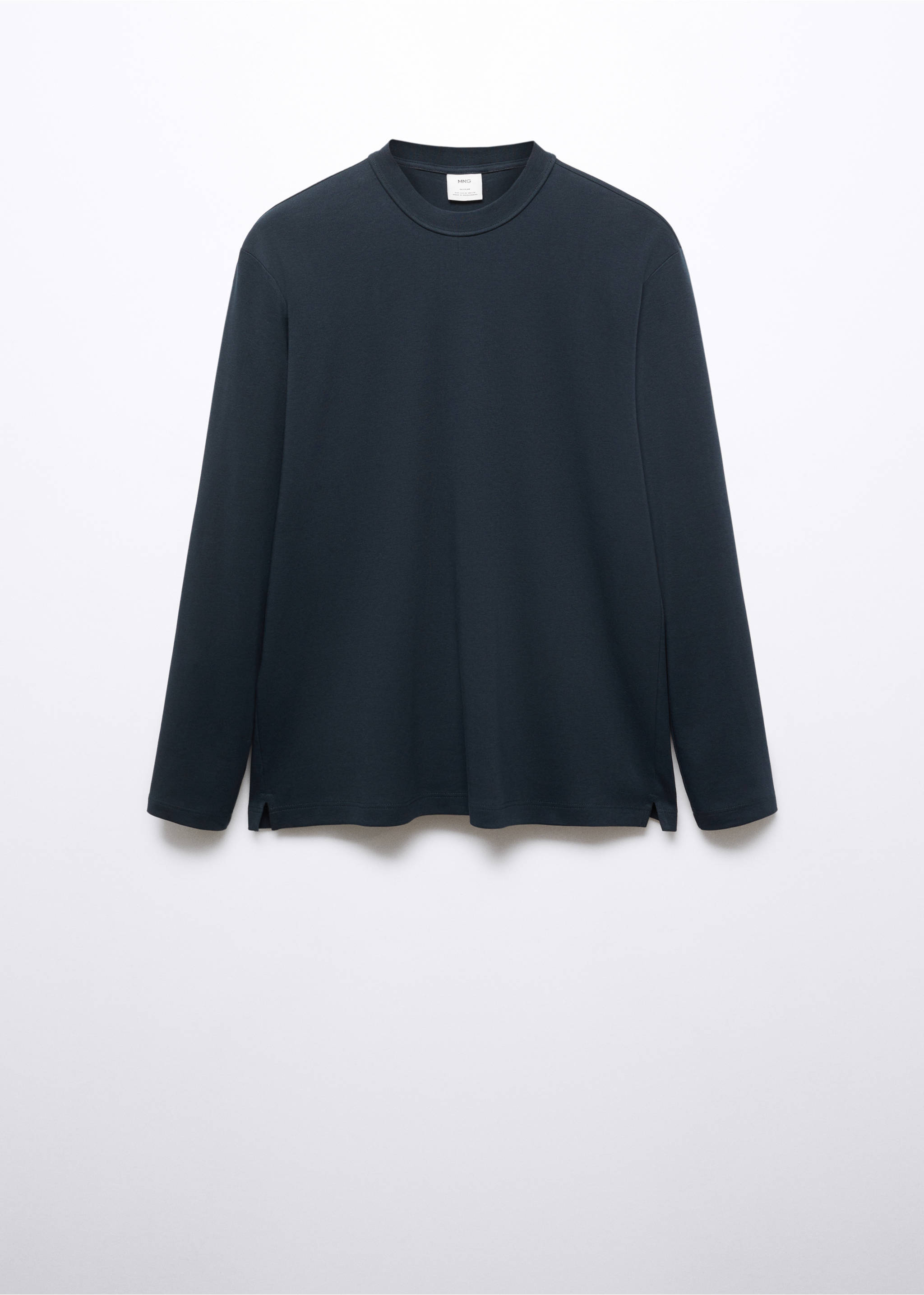100% cotton long-sleeved t-shirt - Article without model, Navy. Ref: 57024407-00.