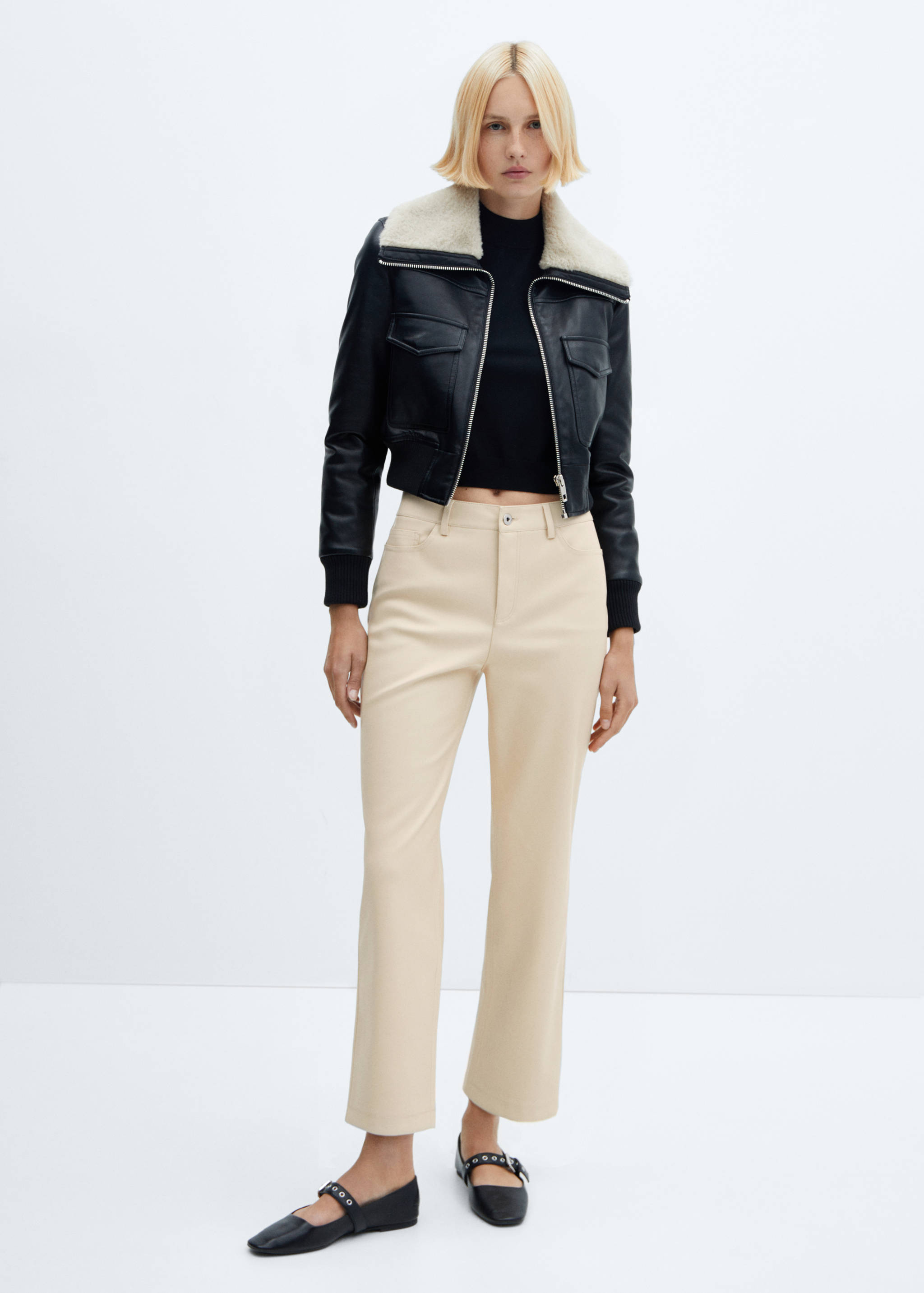 Pantalon droit cuir synthétique - Plan général