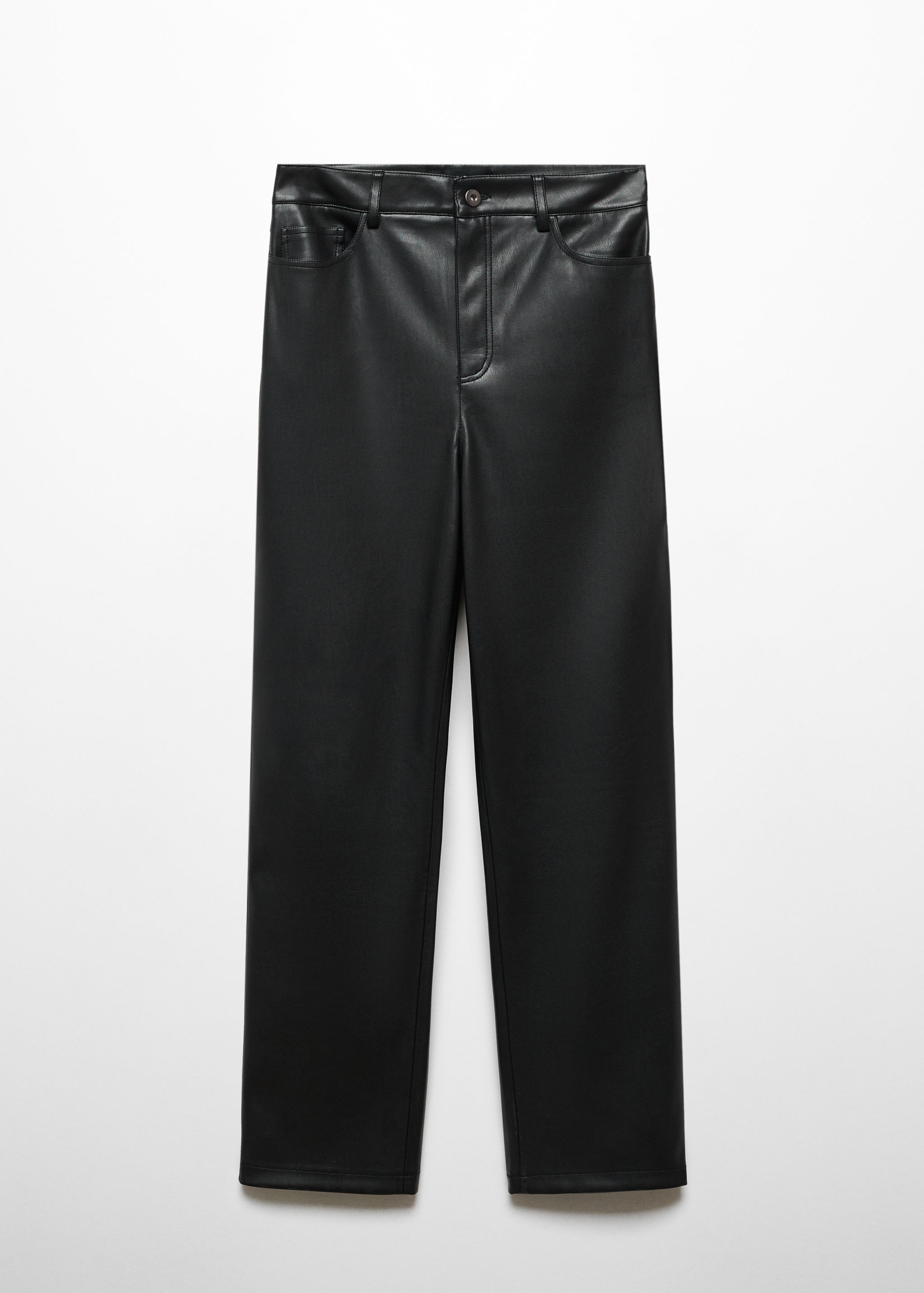 Leather-effect straight trousers - Article without model