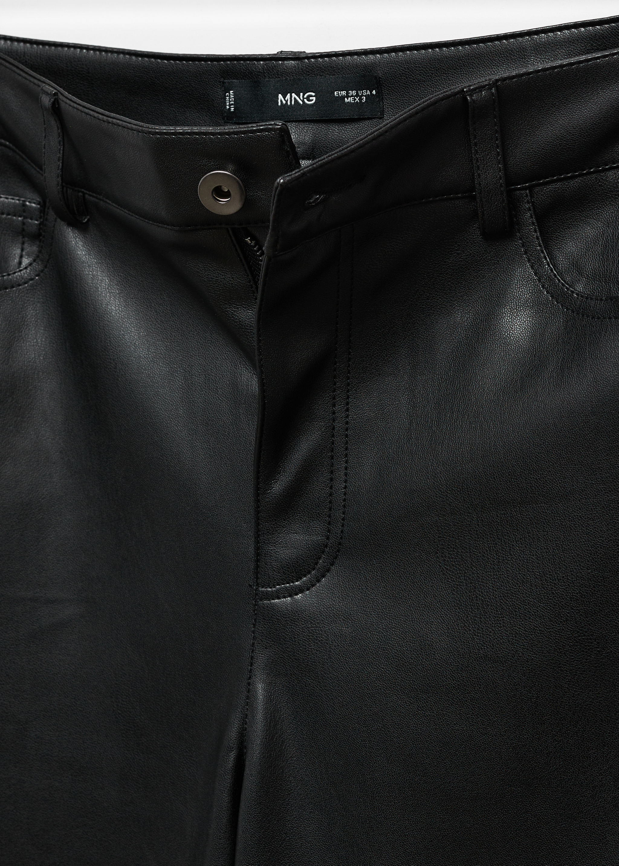 Leather-effect straight trousers - Details of the article 8