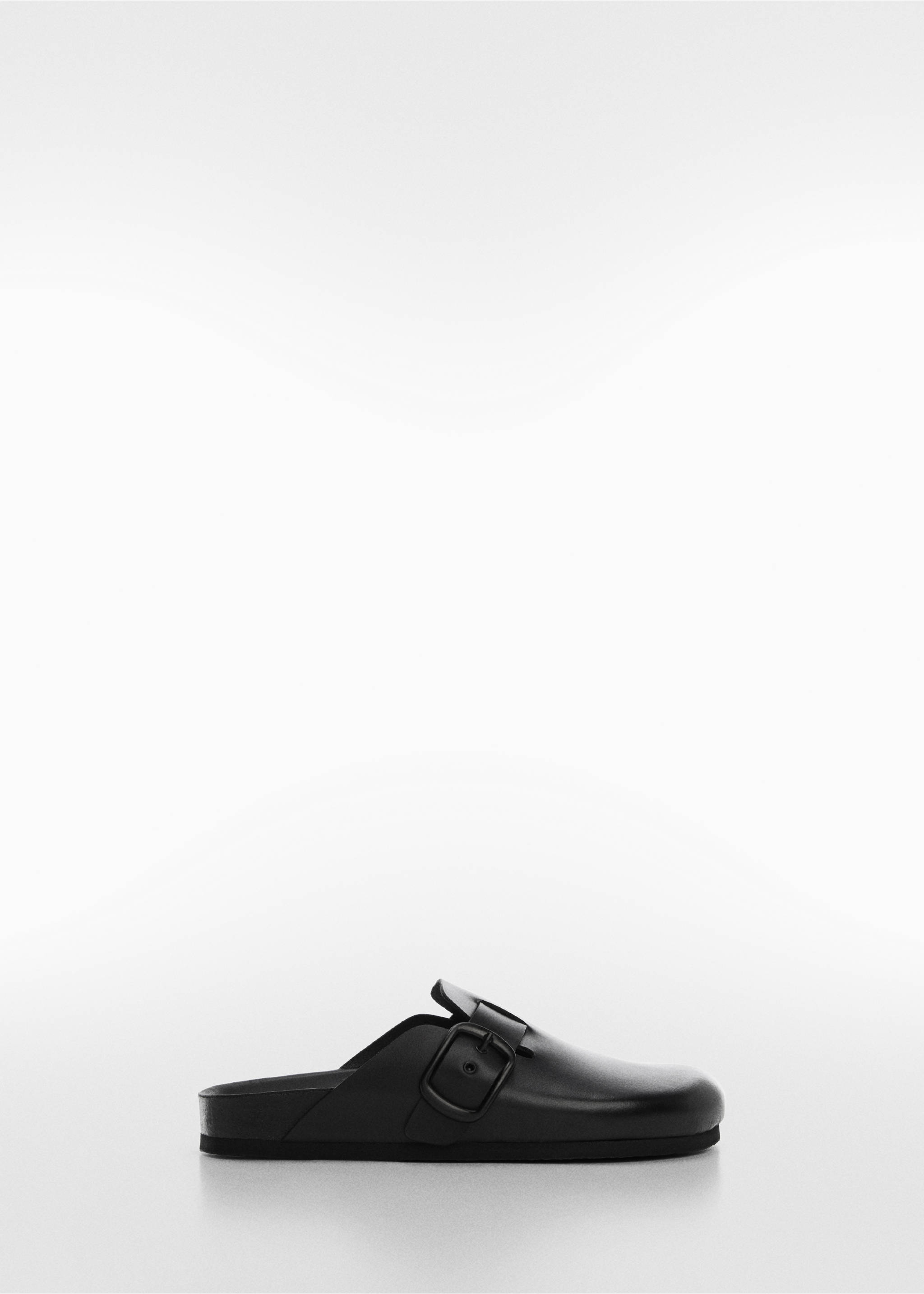 Leather clogs with buckle - Article without model, Black. Ref: 57024421-00.