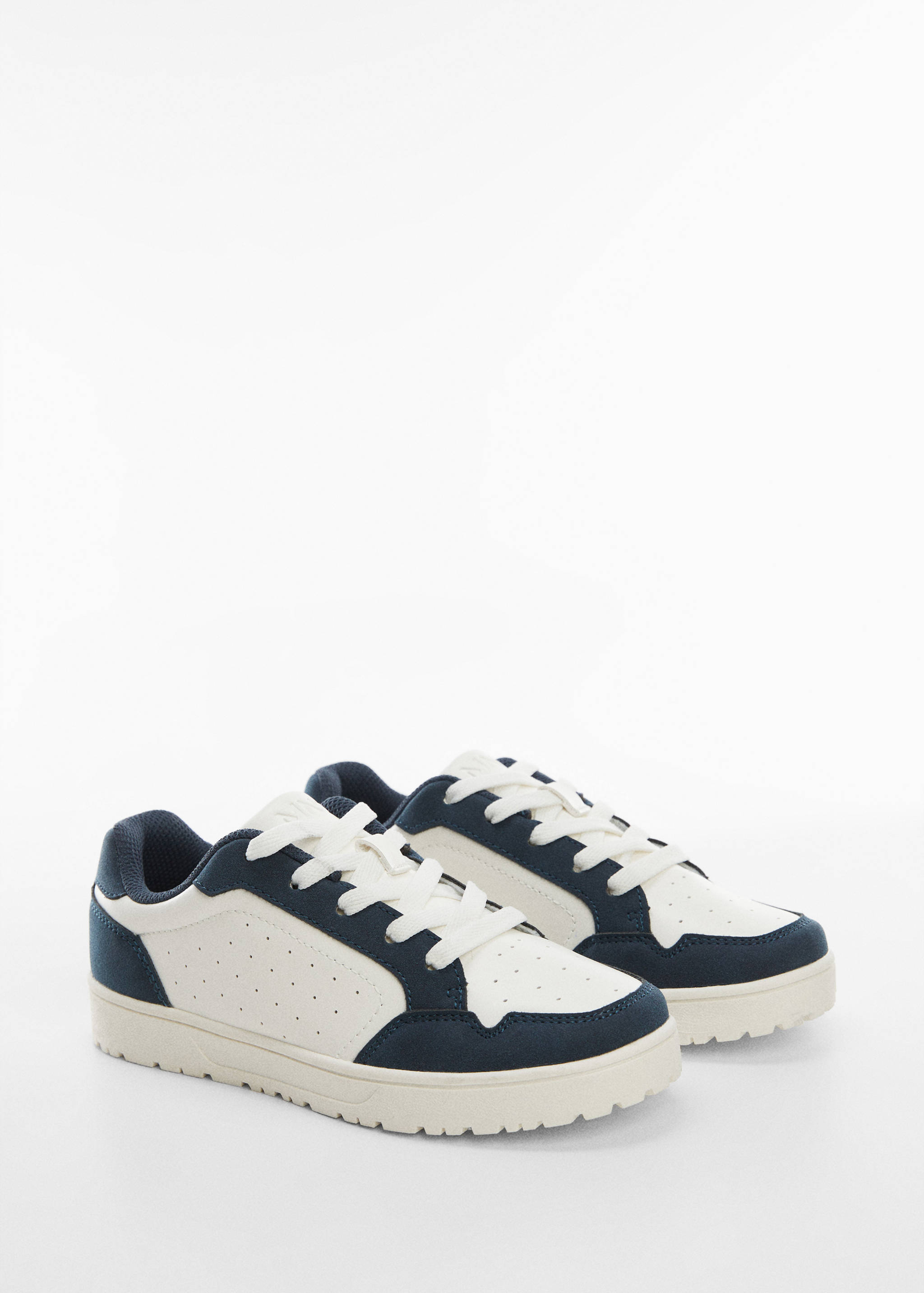 Lace-up mixed sneakers - Medium plane