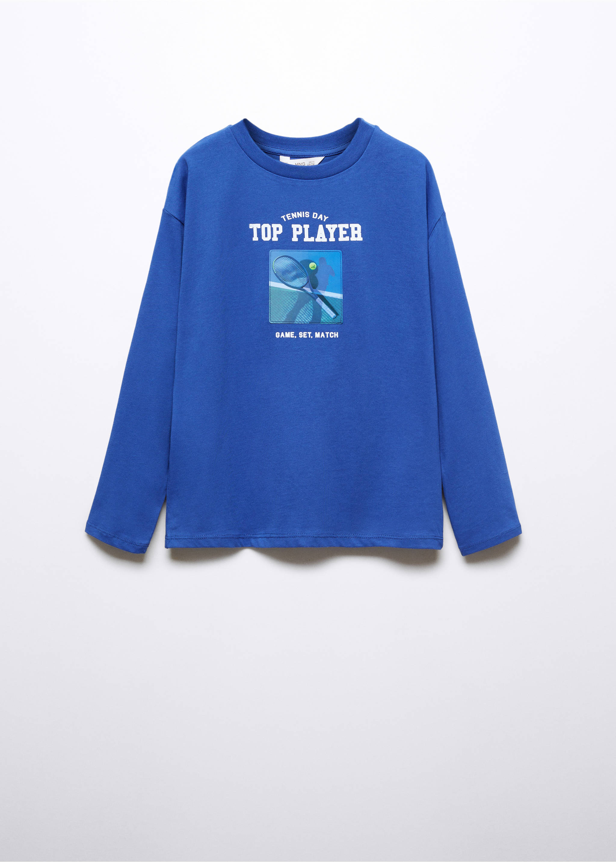 Bedrukt T-shirt met lange mouwen - Artikel zonder model, Inktblauw. Ref: 57024435-00.