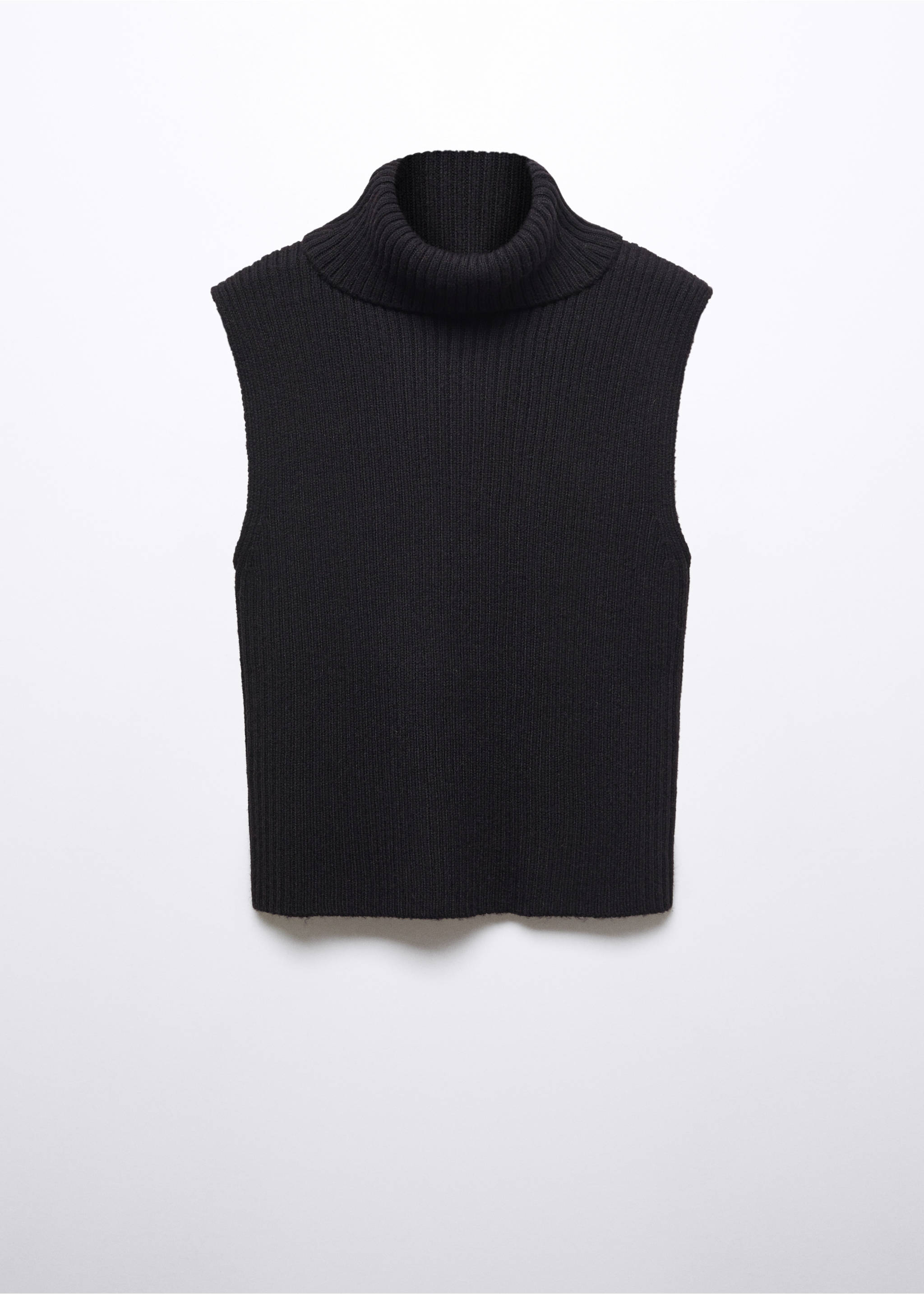 Chunky-knit gilet - Article without model, Black. Ref: 57024760-00.
