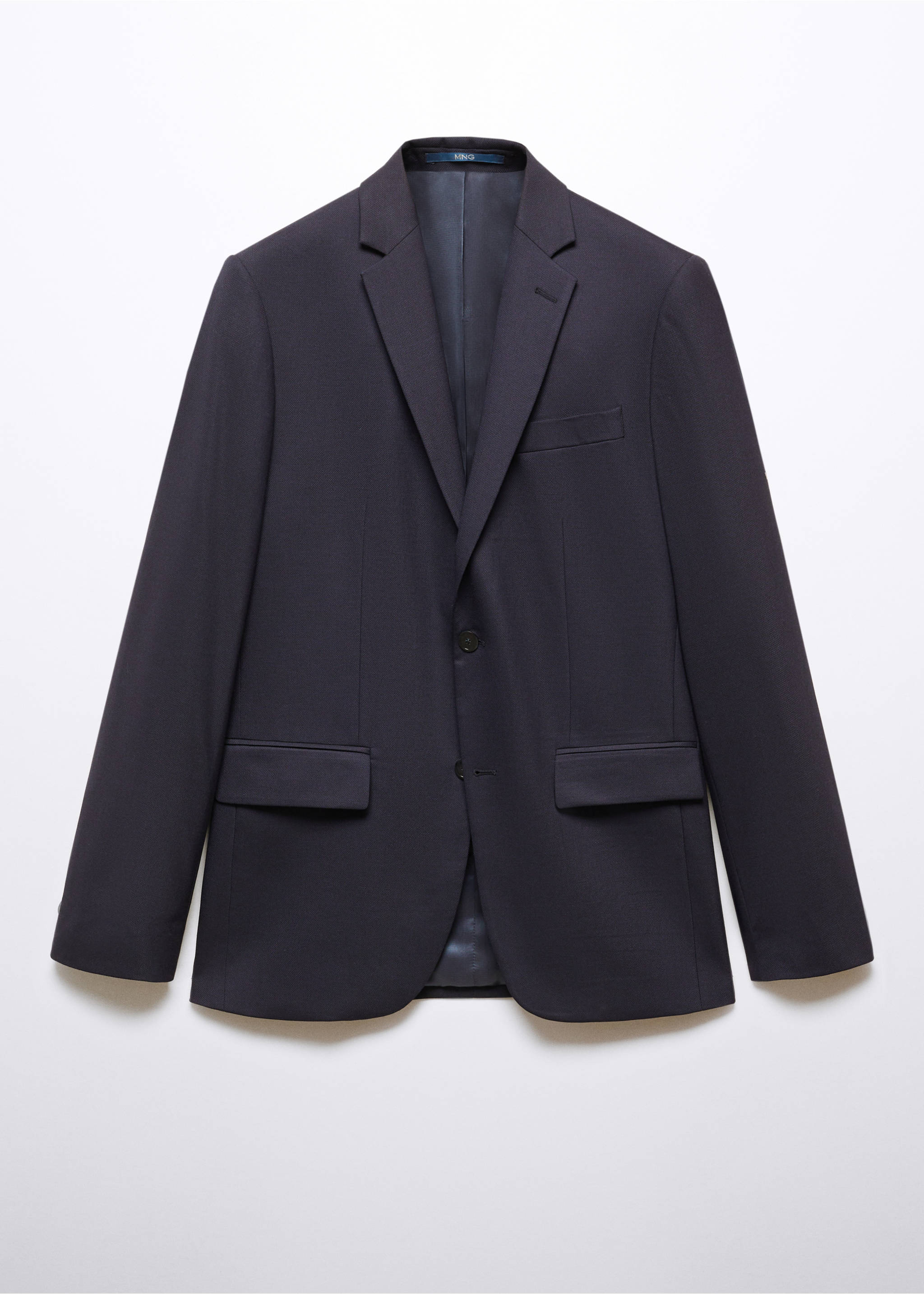 Slim-fit wool suit jacket - Article without model, Navy. Ref: 57024765-00.