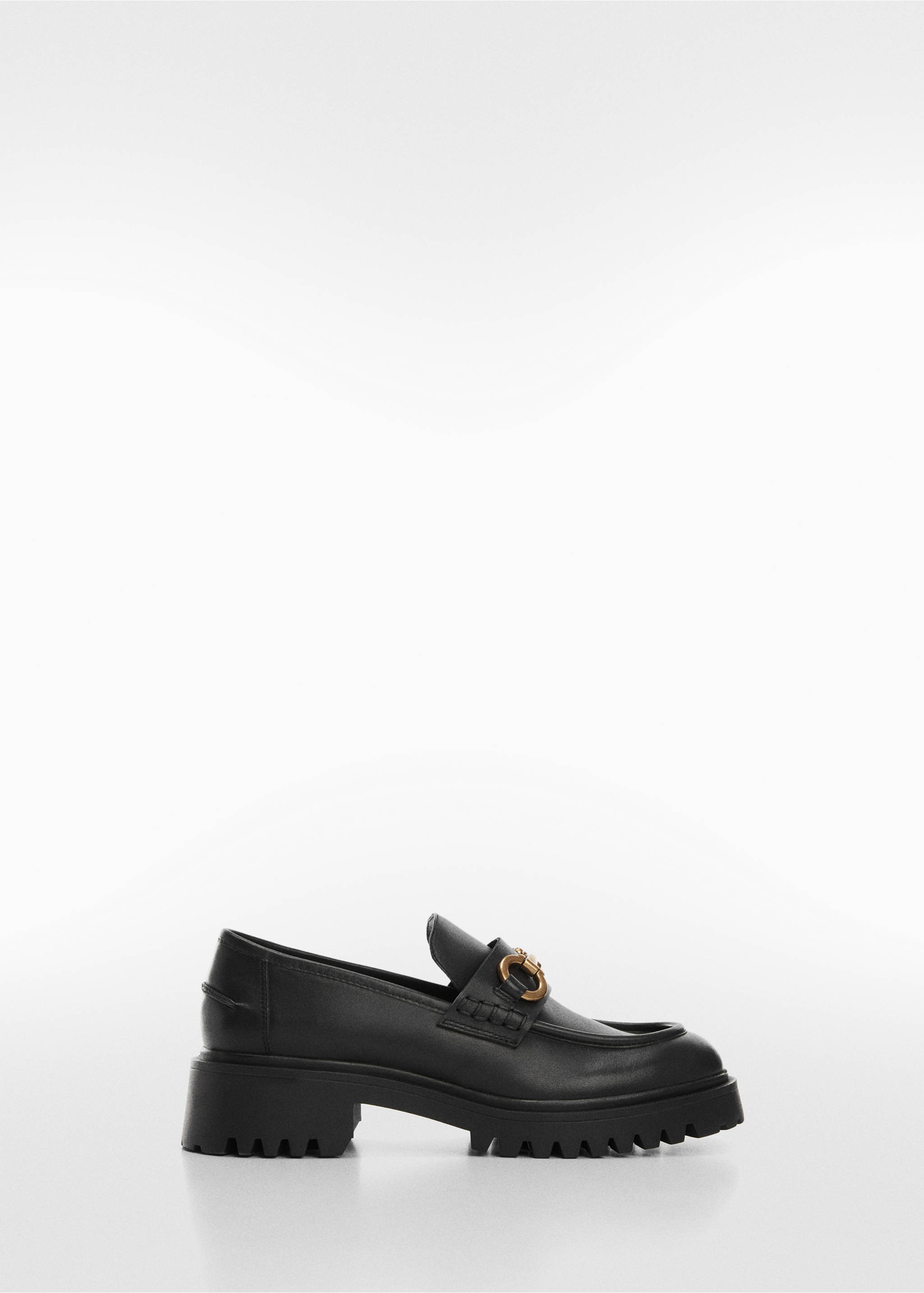 Leather moccasin with track sole - Article without model, Black. Ref: 57024779-00.