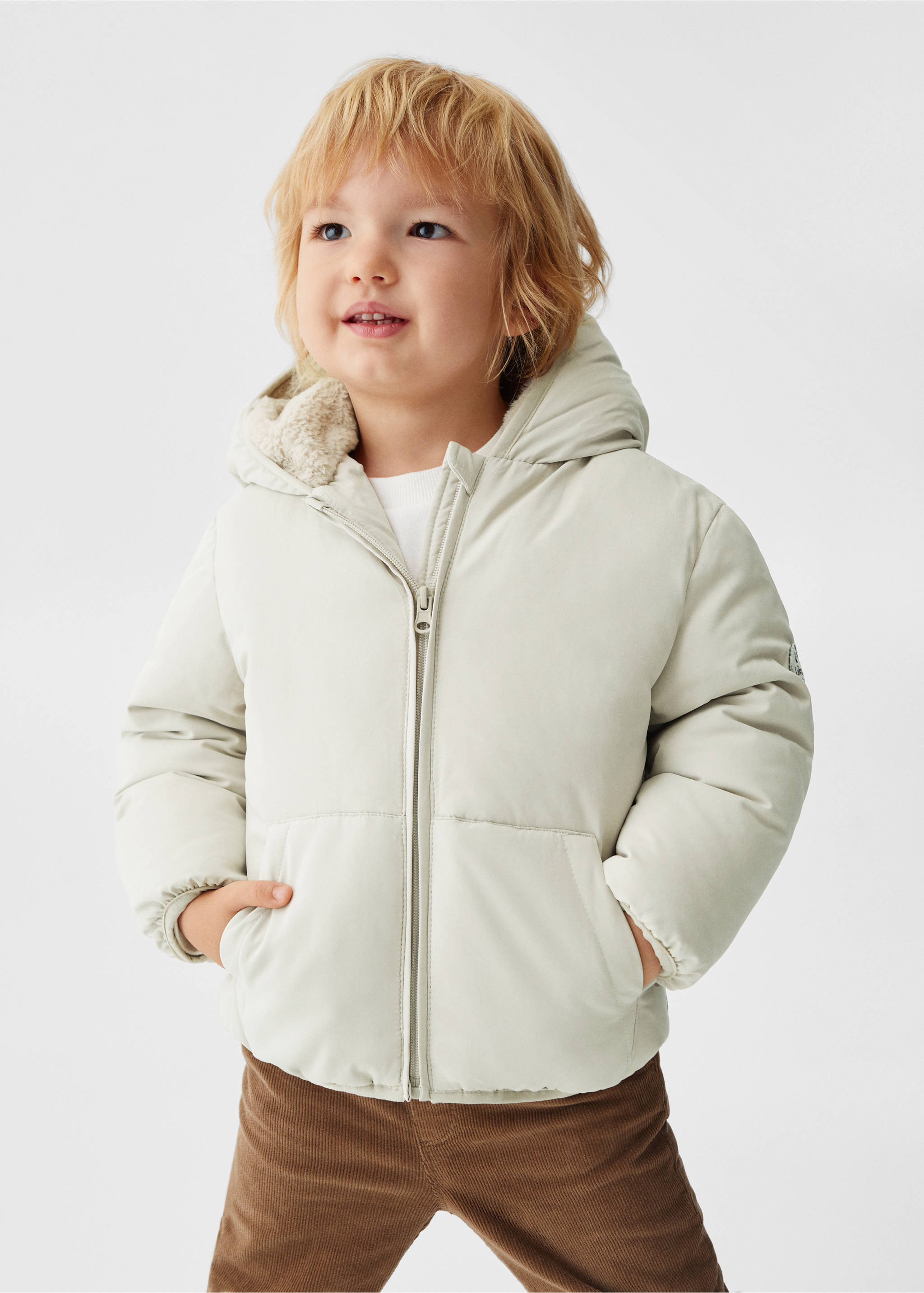 Cotton quilted jacket - Medium plane, Vanilla. Ref: 57025136-00.