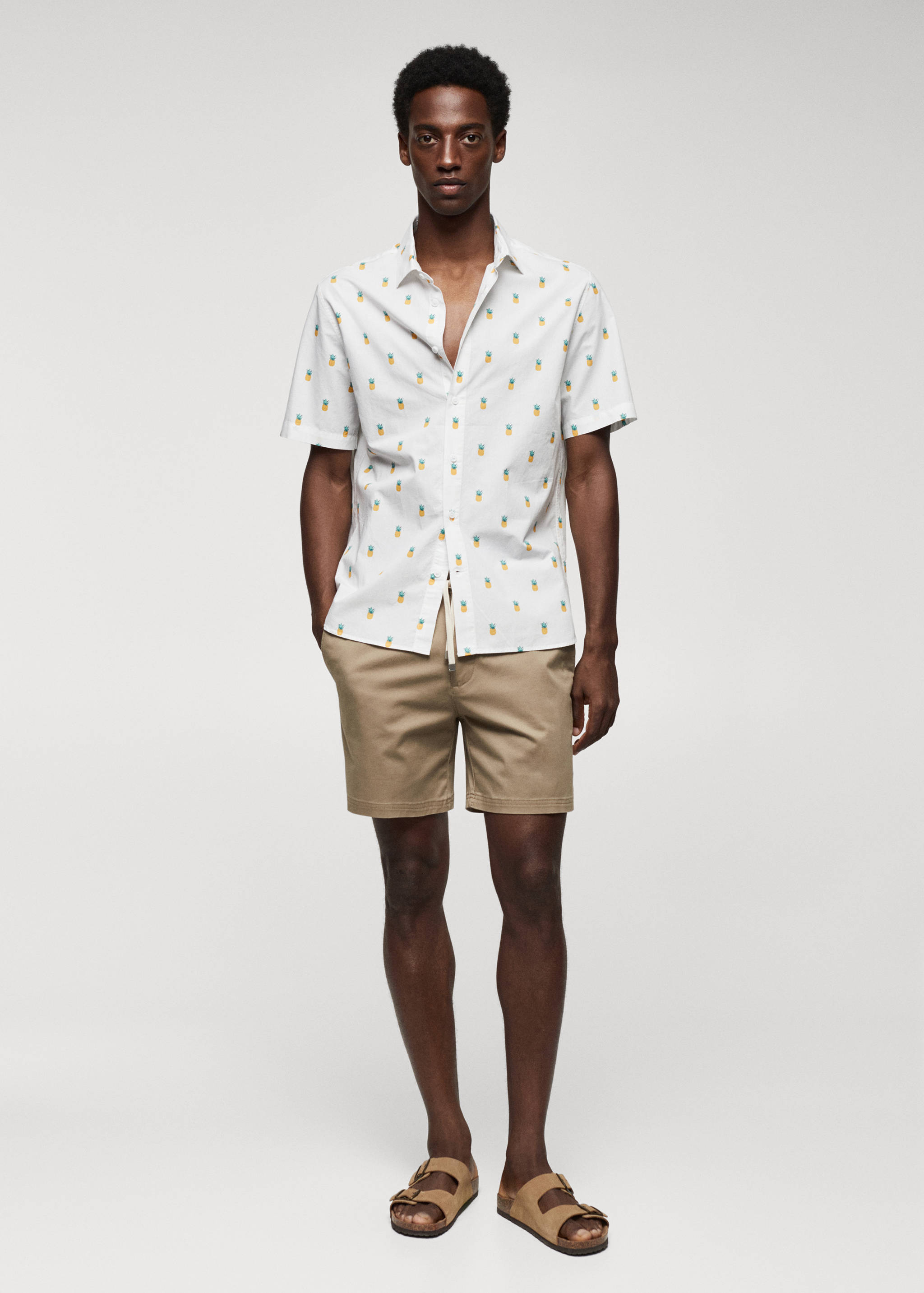 Chemise 100 % coton en imprimé ananas - Plan général