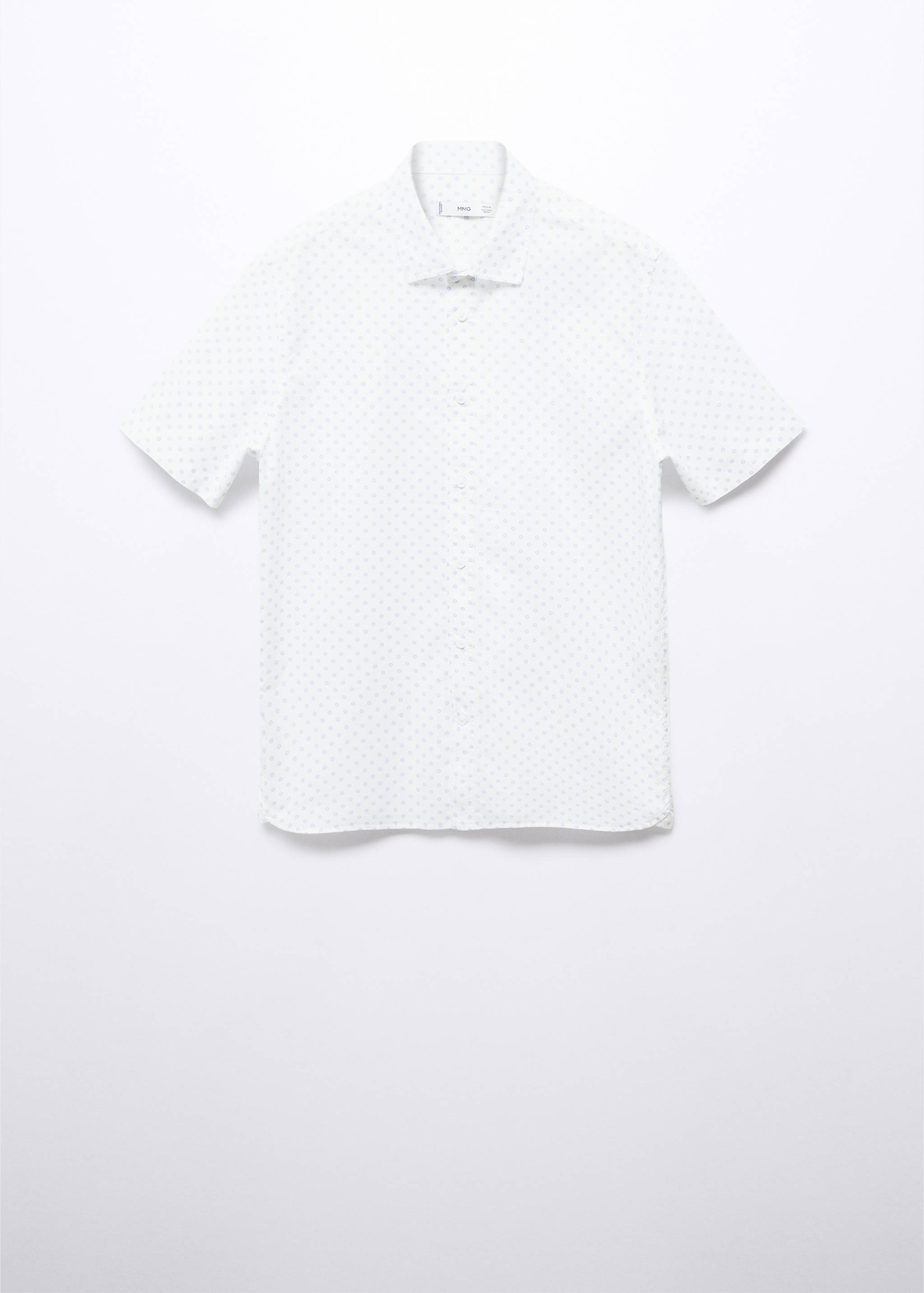 100% cotton short-sleeved mirco-patterned shirt - Article without model