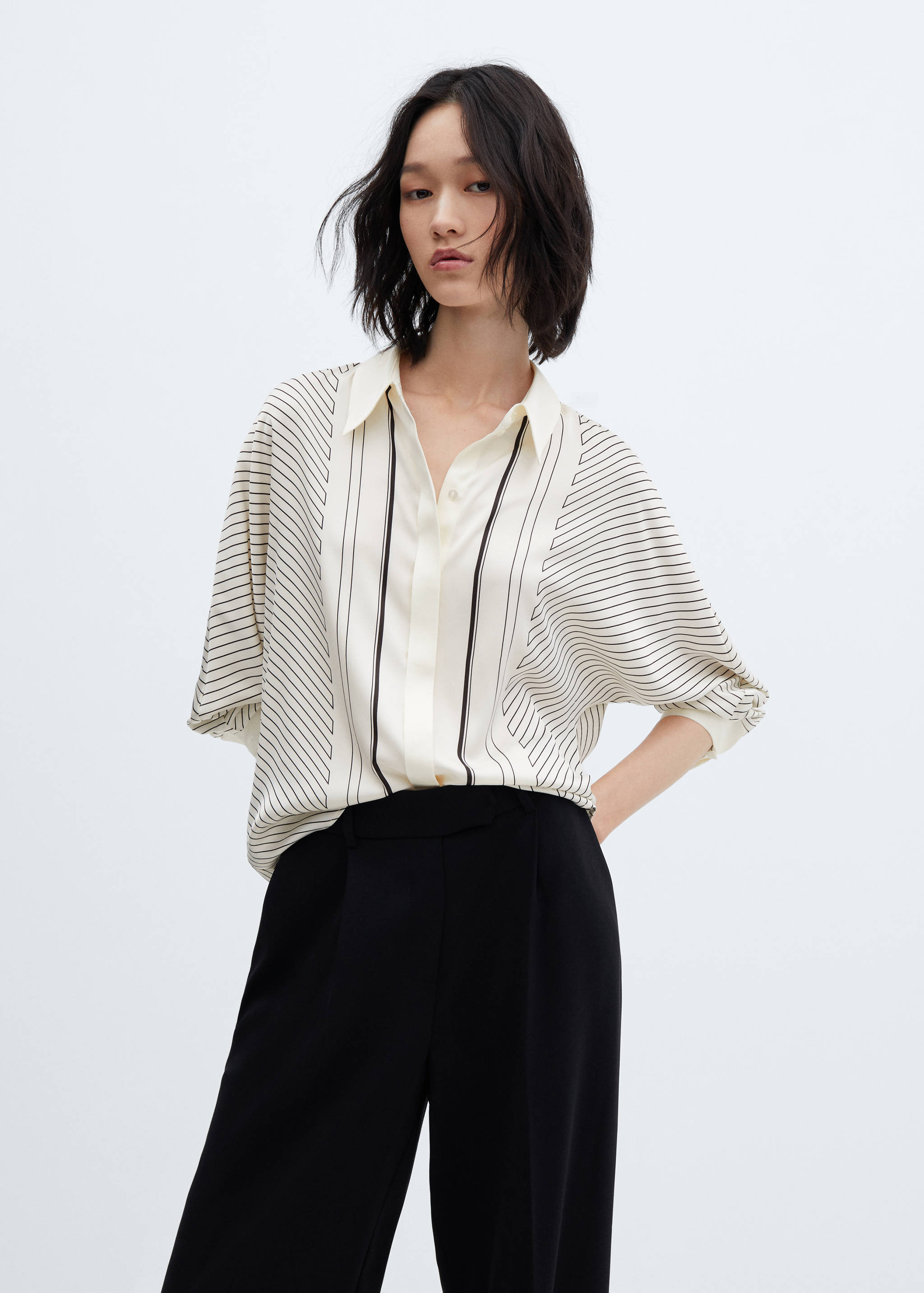 Satin striped shirt - Medium plane