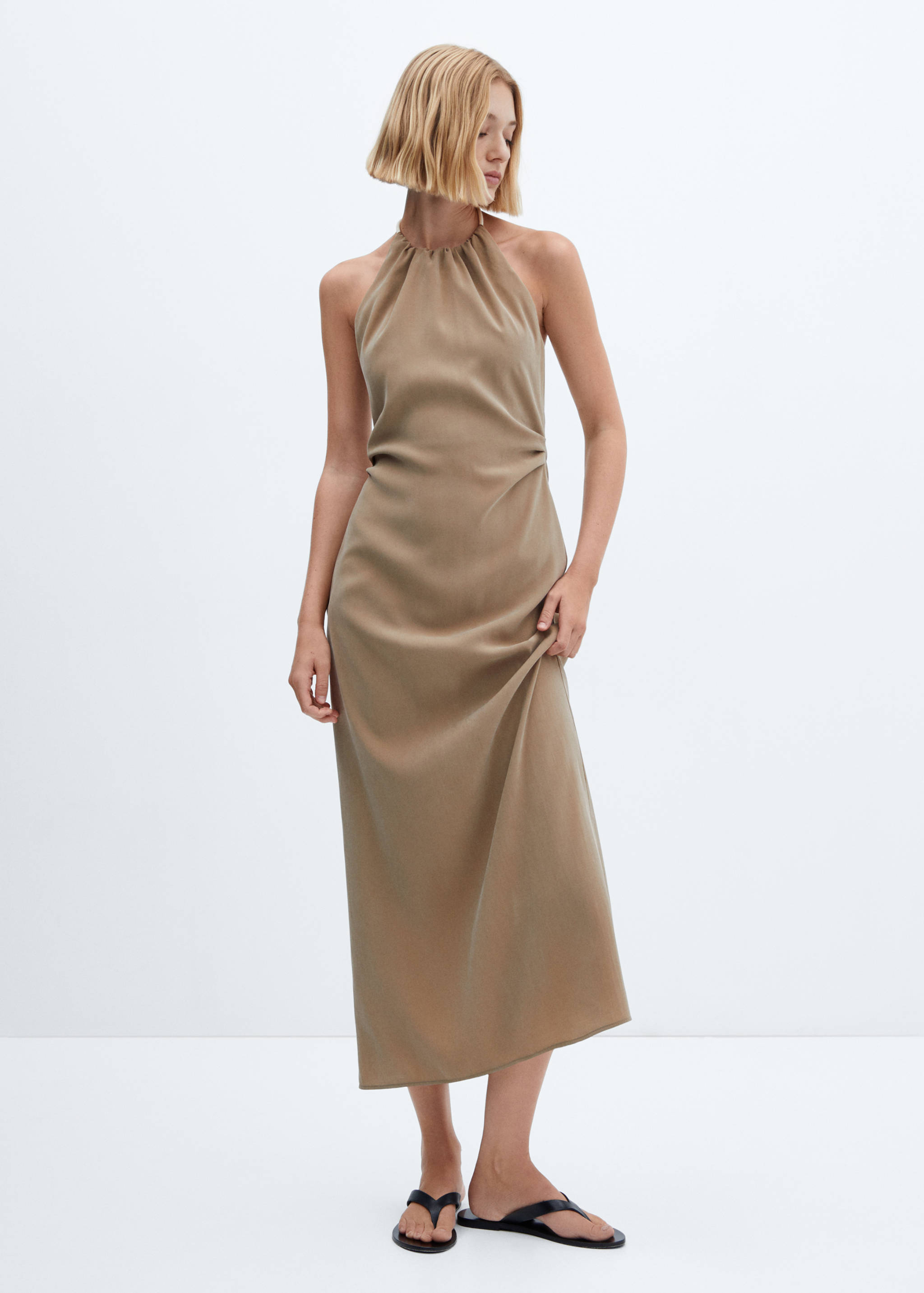 Halter-neck modal dress - General plane