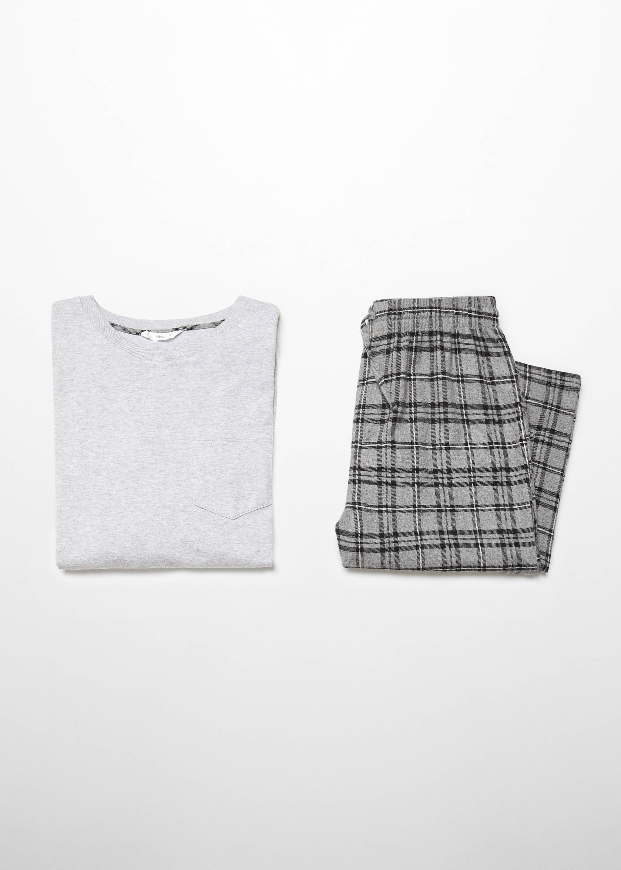 Zweiteiliger langer Schlafanzug mit Karomuster - Detail des Artikels 8