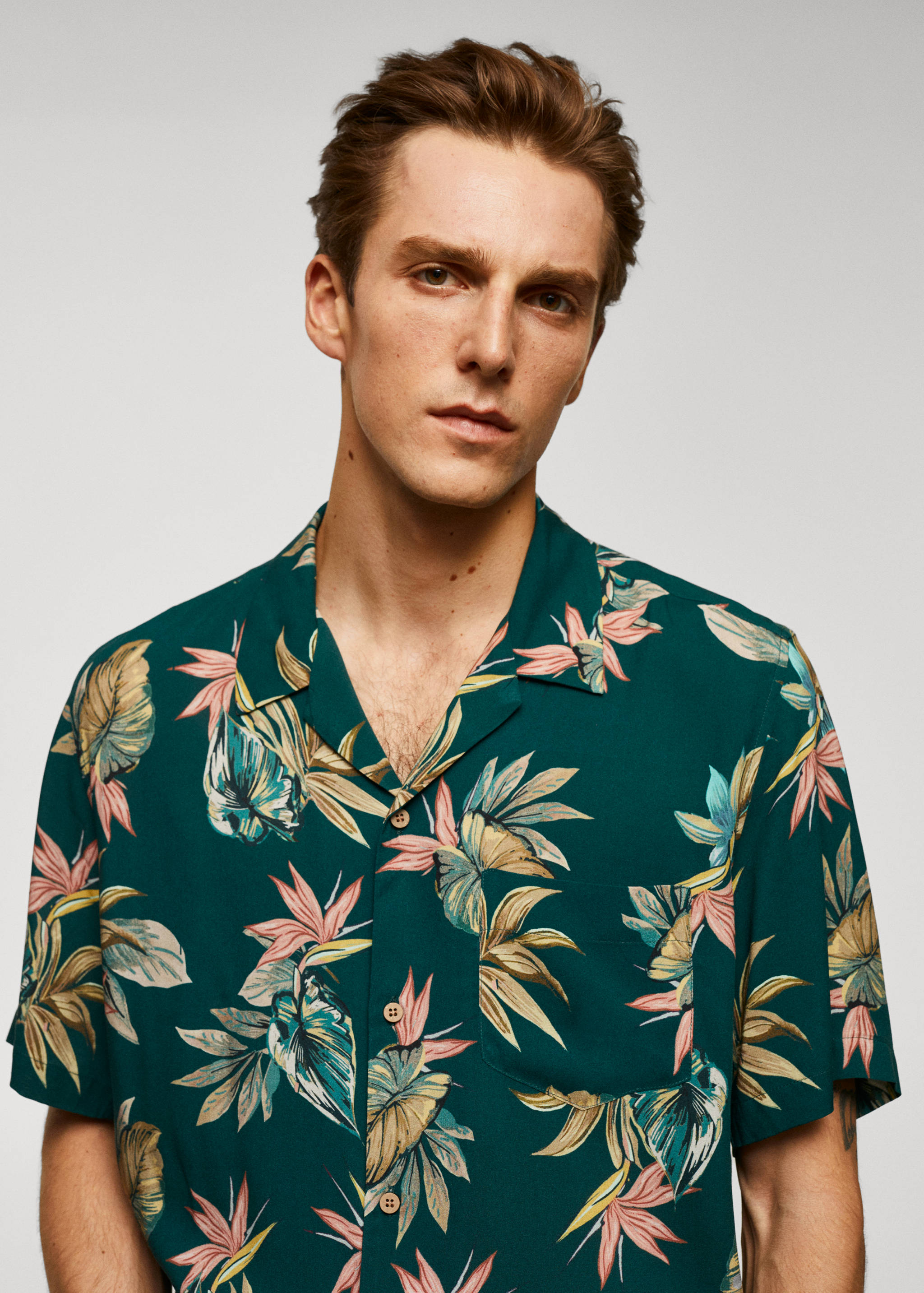 Regular-fit Hawaiian-print shirt - Details of the article 1