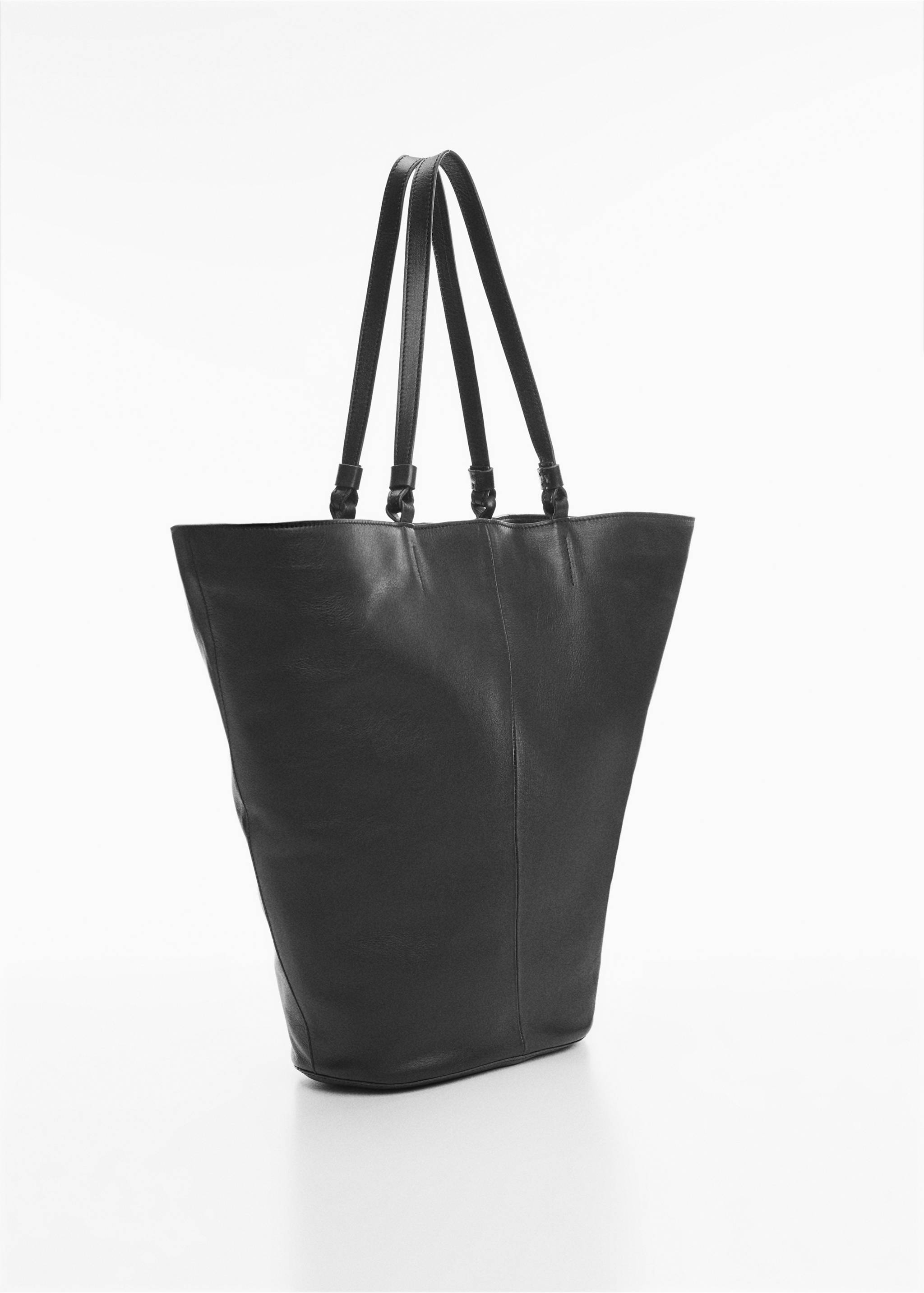 Sac shopper cuir - Plan moyen, Noir. Ref: 57025804-00.