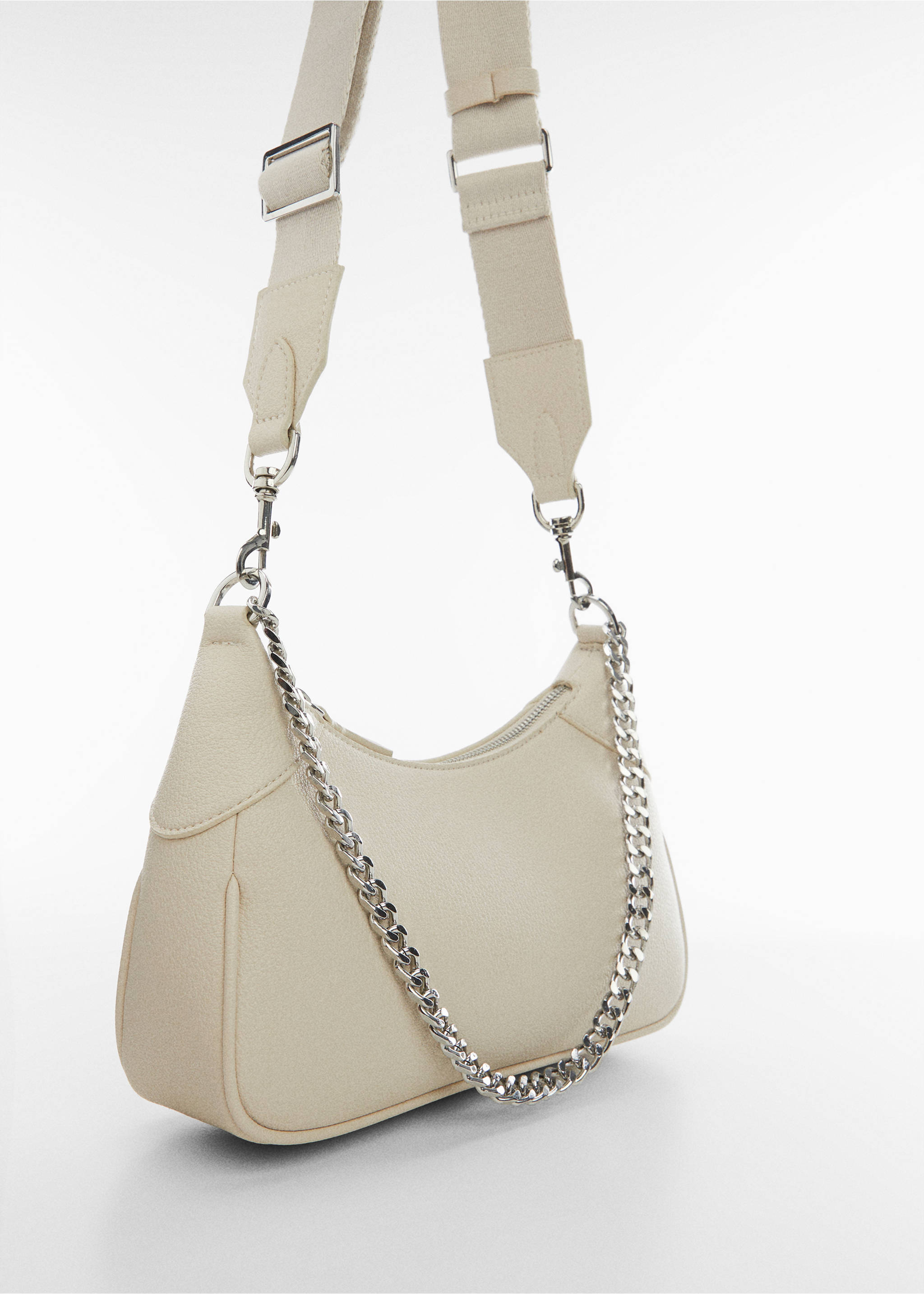 Crossbody bag with chain - Medium plane, Off White. Ref: 57025807-00.