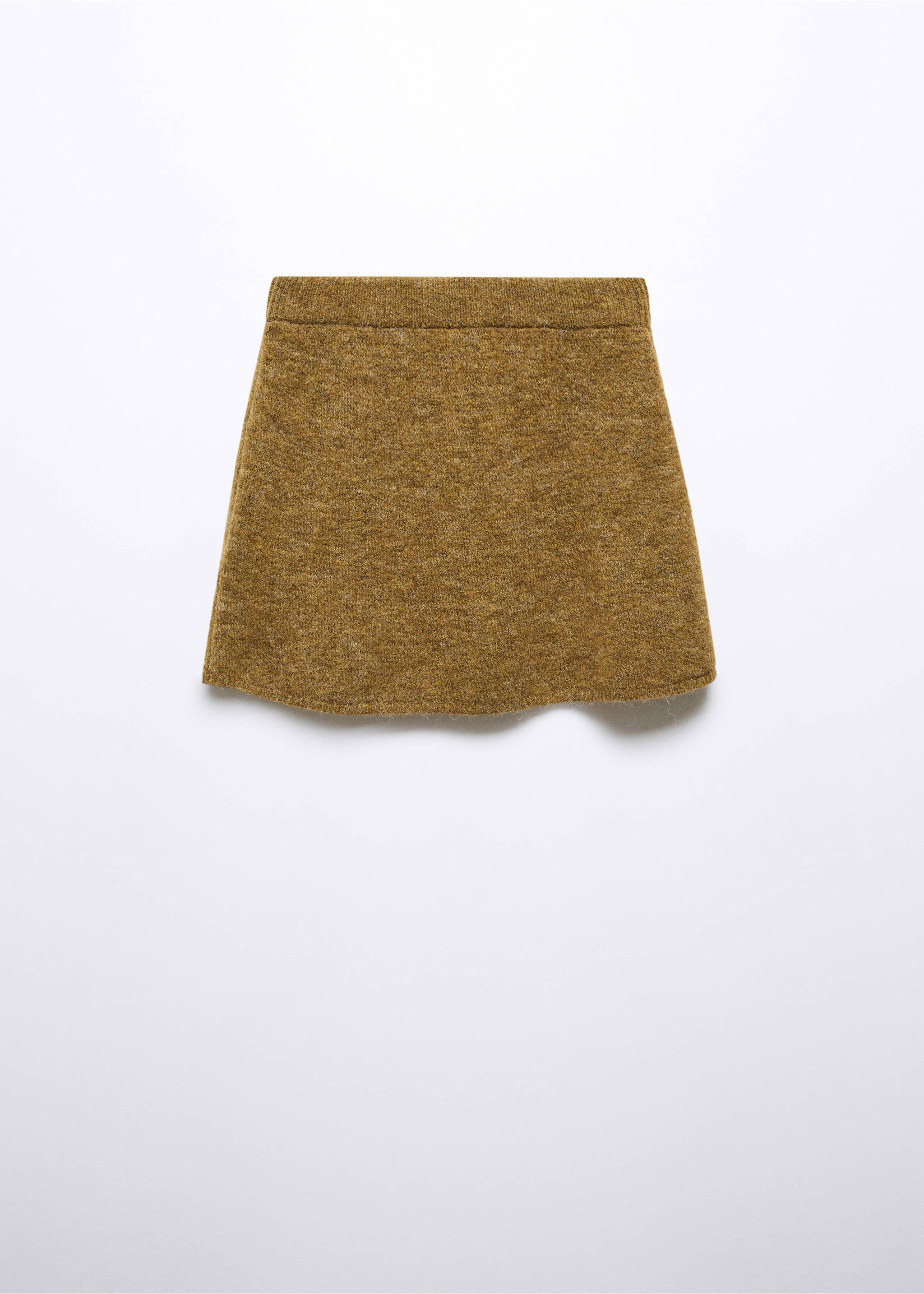 Knitted miniskirt - Article without model, Olive Green. Ref: 57025809-00.