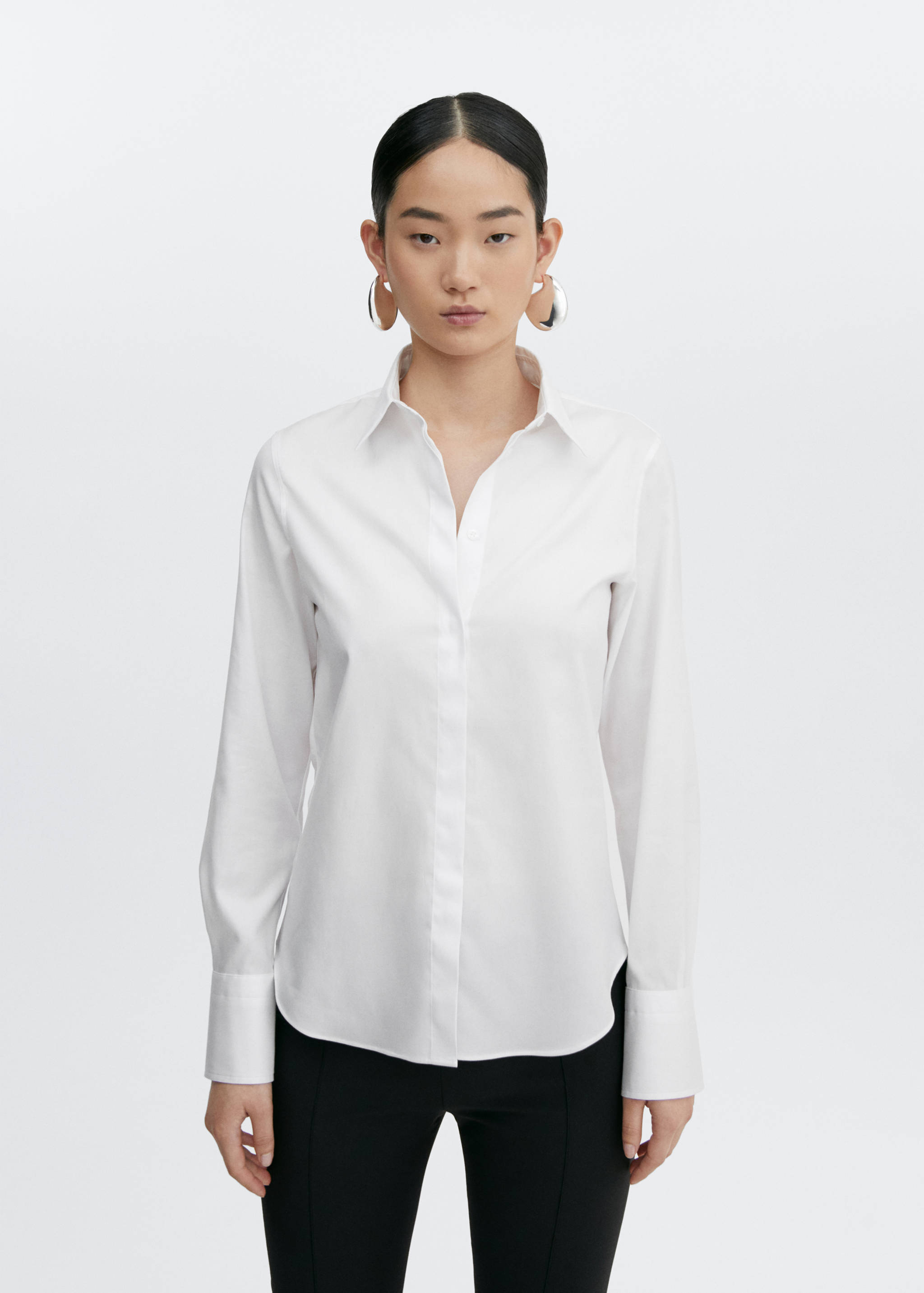 Slim-fit poplin shirt - Medium plane