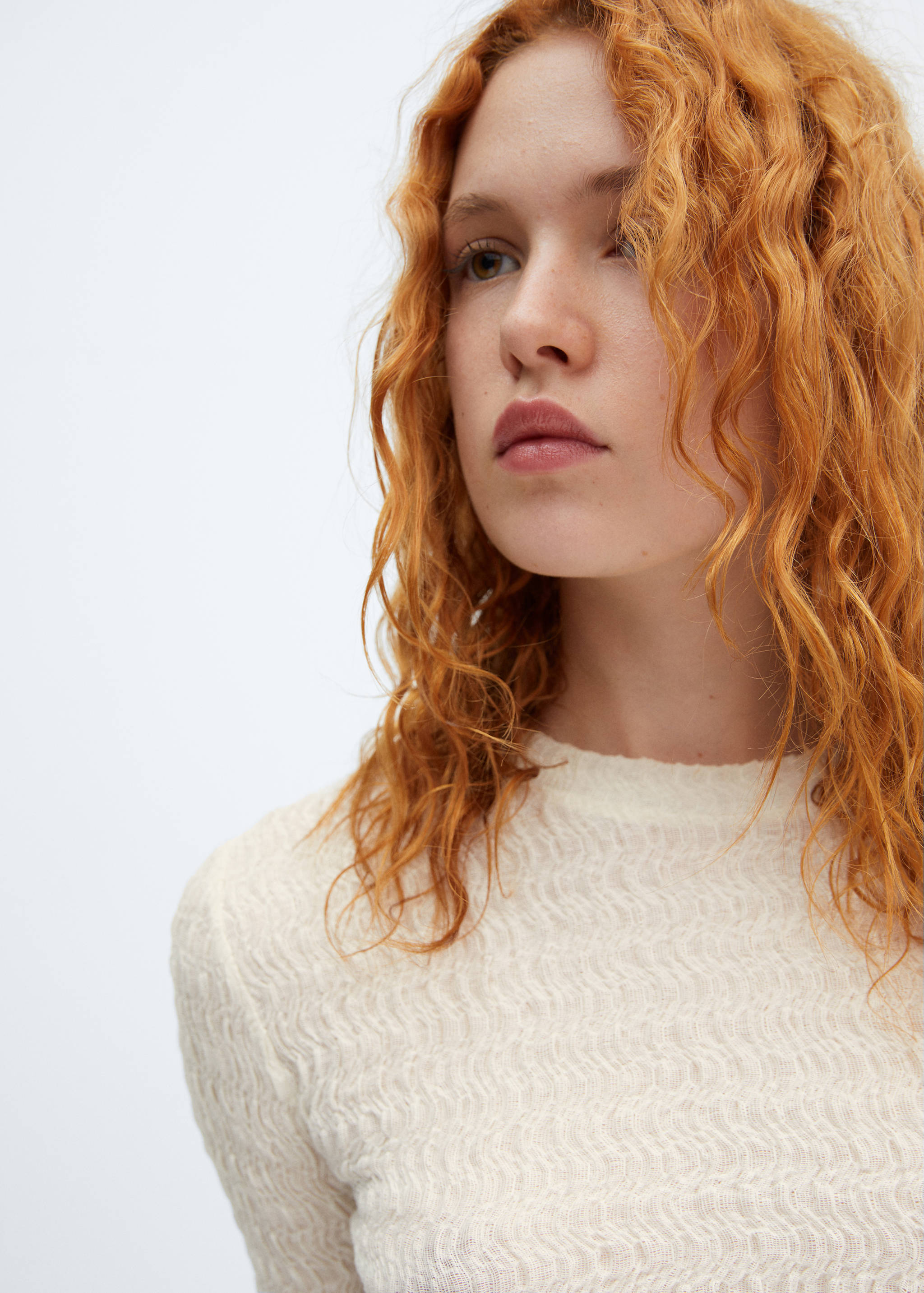 Gathered knitted t-shirt - Details of the article 1