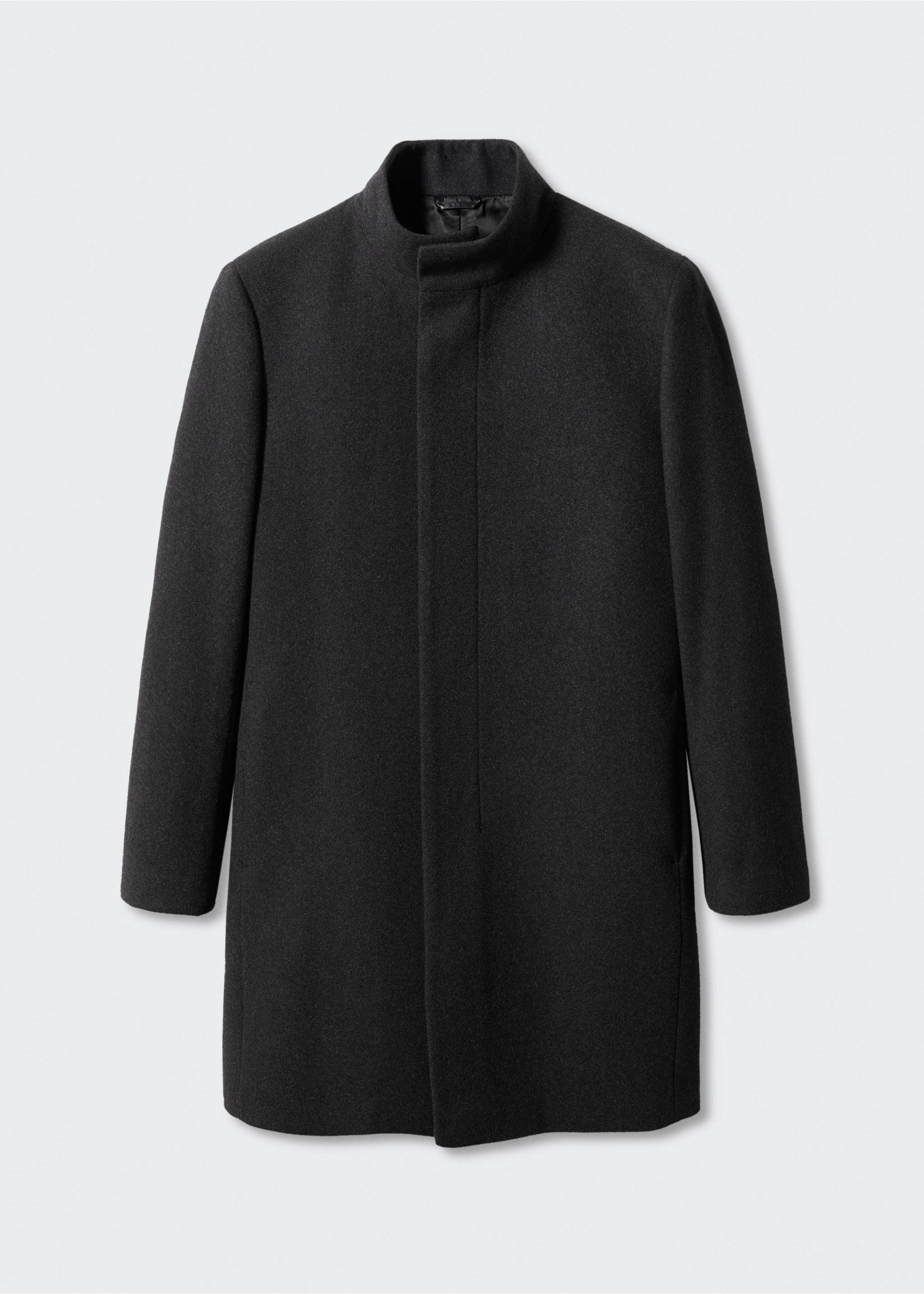 Wool funnel neck coat - Article without model, Grey. Ref: 57025950-00.