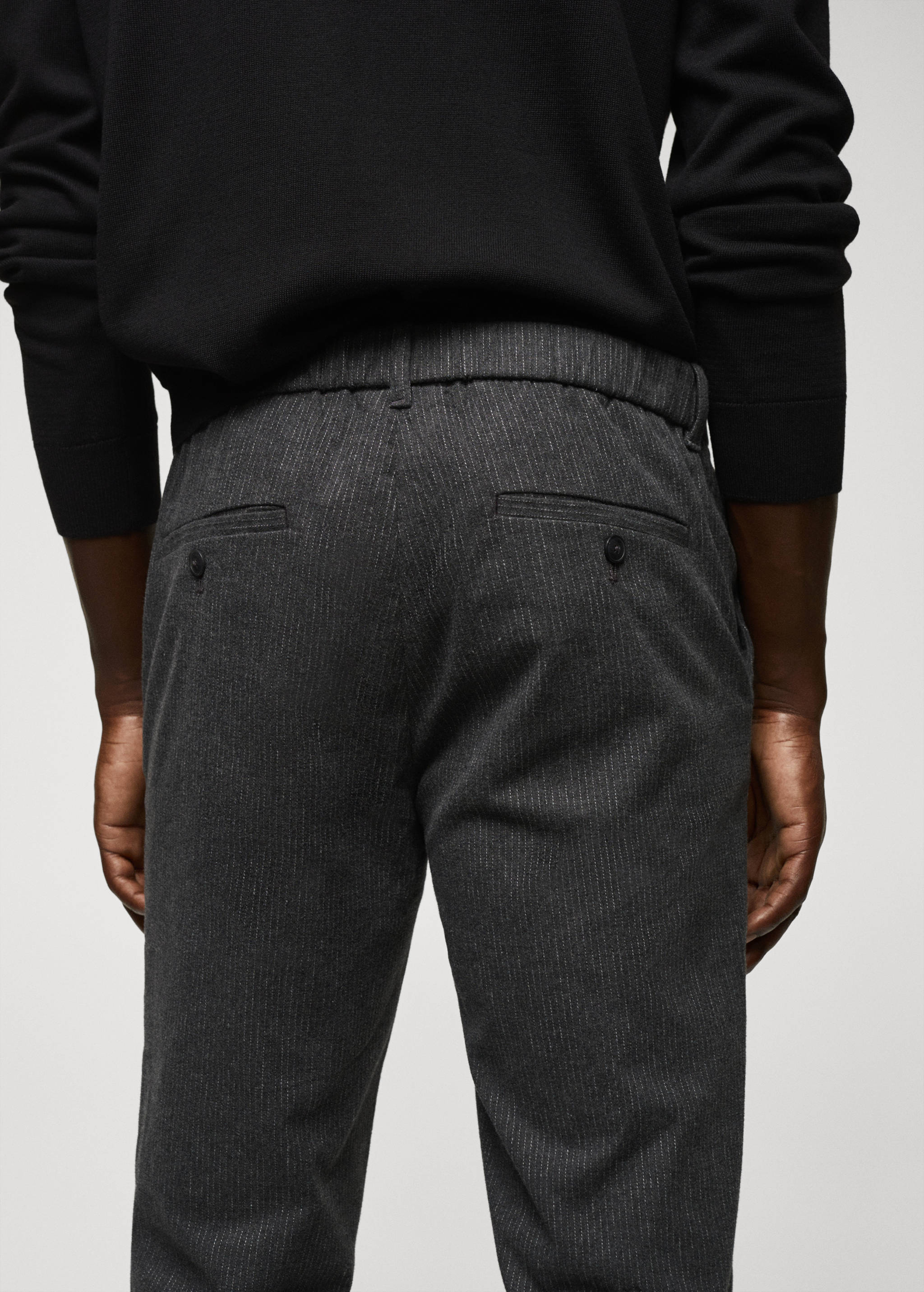 Slim-fit cotton check trousers - Details of the article 4