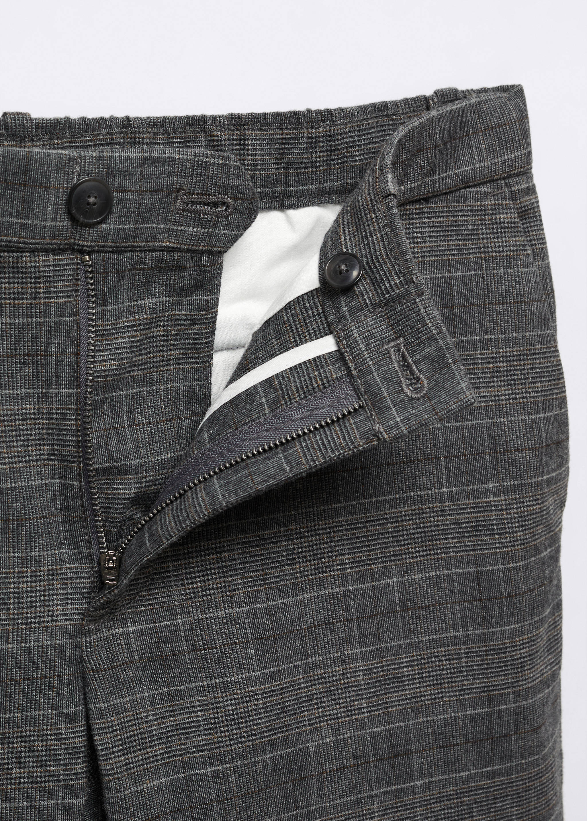 Slim-fit cotton check trousers - Details of the article 8