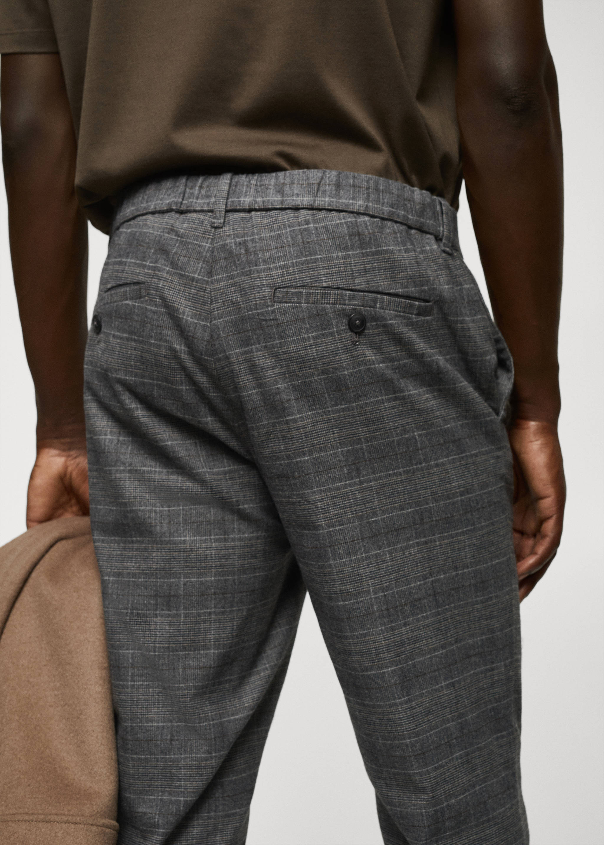 Pinstripe cotton slim-fit trousers - Details of the article 4