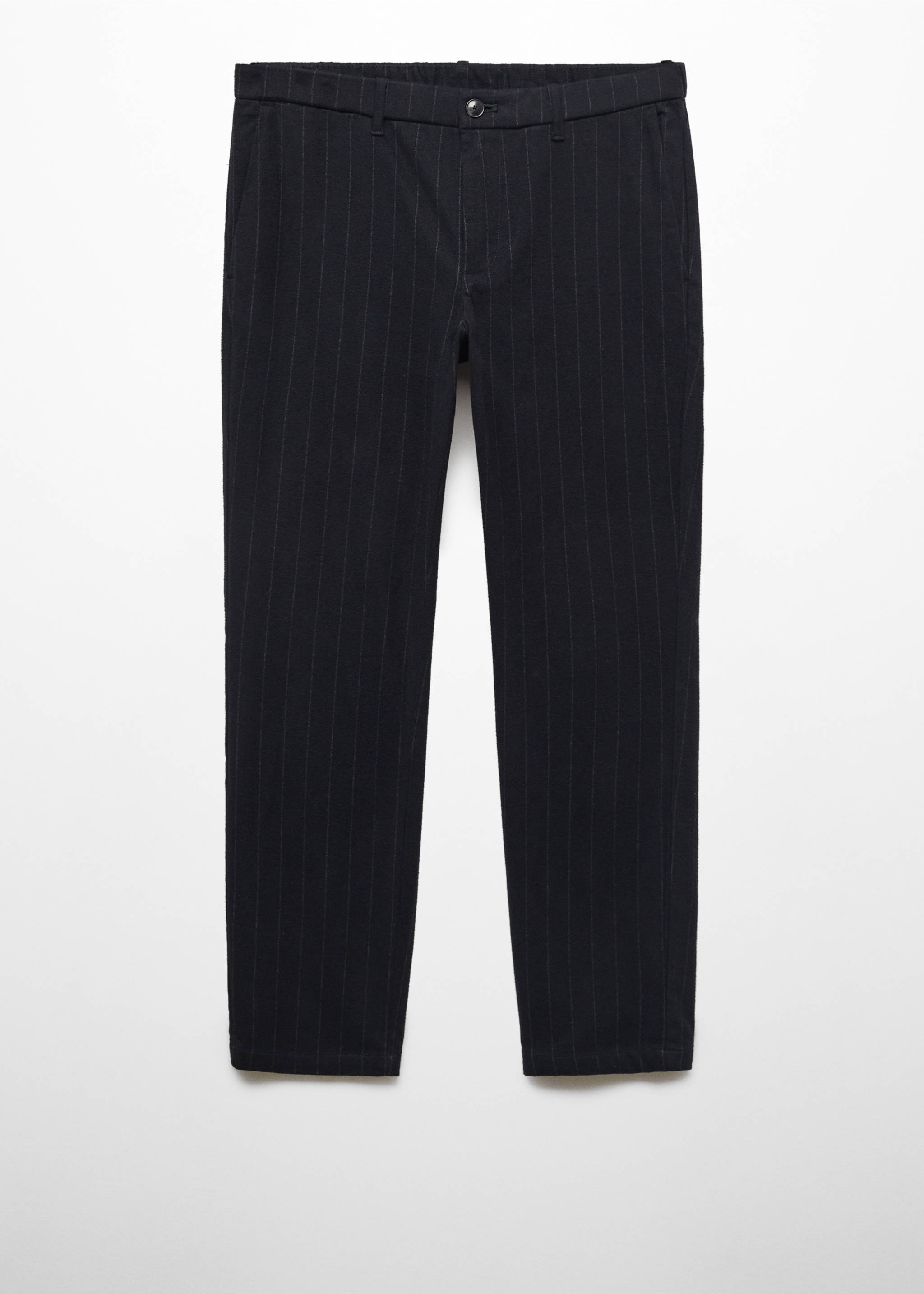 Pinstripe cotton slim-fit trousers - Article without model, Night Blue. Ref: 57025955-00.
