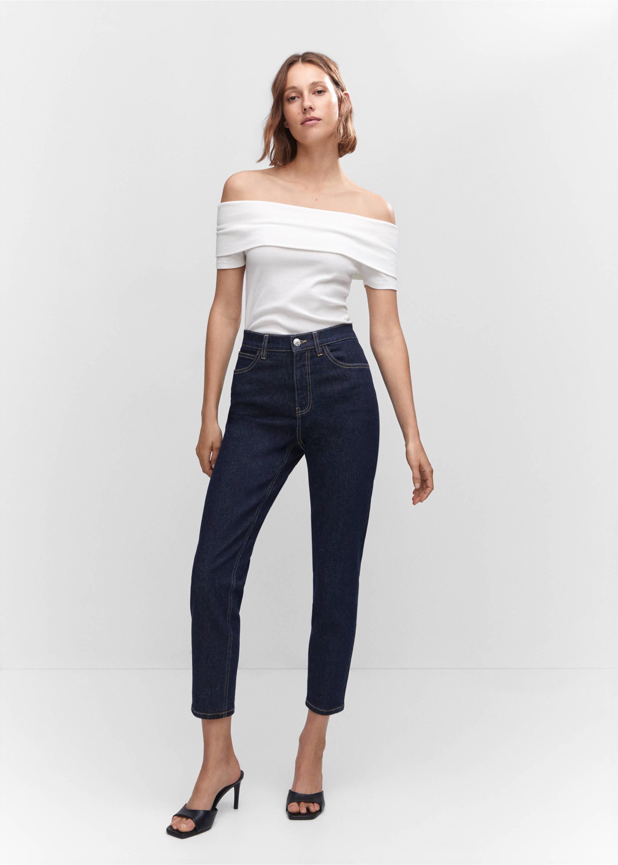 Newmom comfort high-rise jeans - General plane, Open Blue. Ref: 57025960-00.