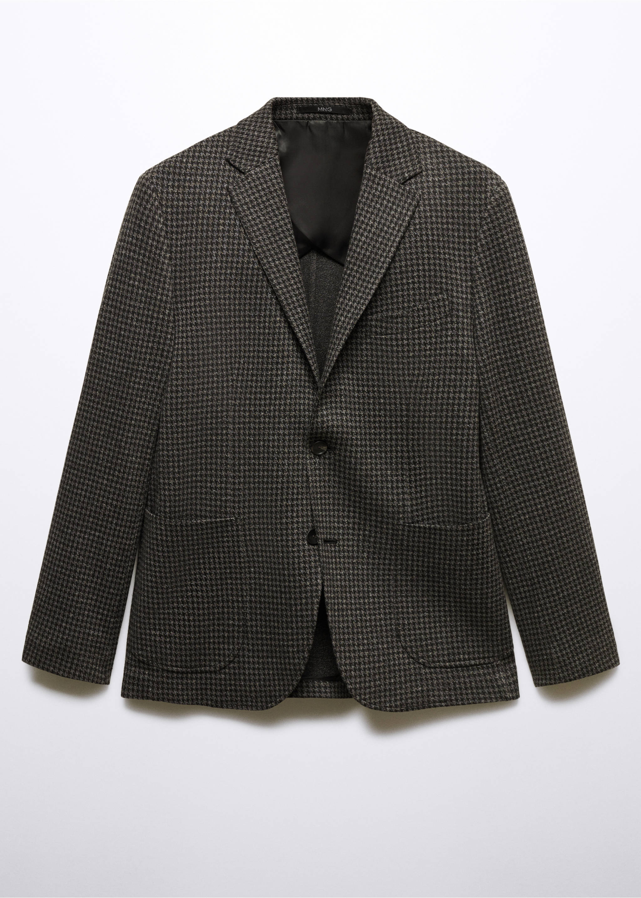 Slim Fit-Sakko mit Mikro-Hahnentrittmuster - Artikel ohne Model, Grau. Ref: 57025961-00.