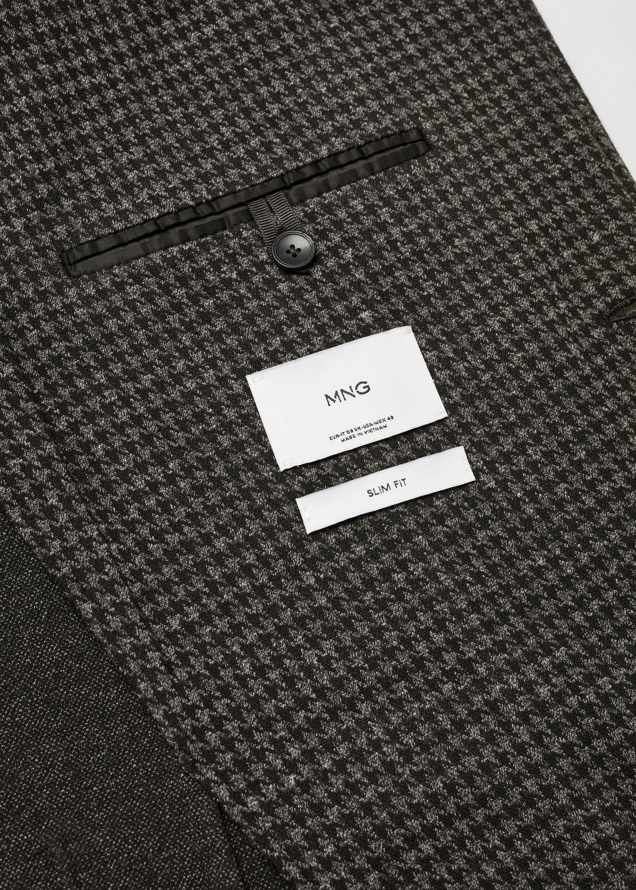 Slim Fit-Sakko mit Mikro-Hahnentrittmuster - Detail des Artikels 8