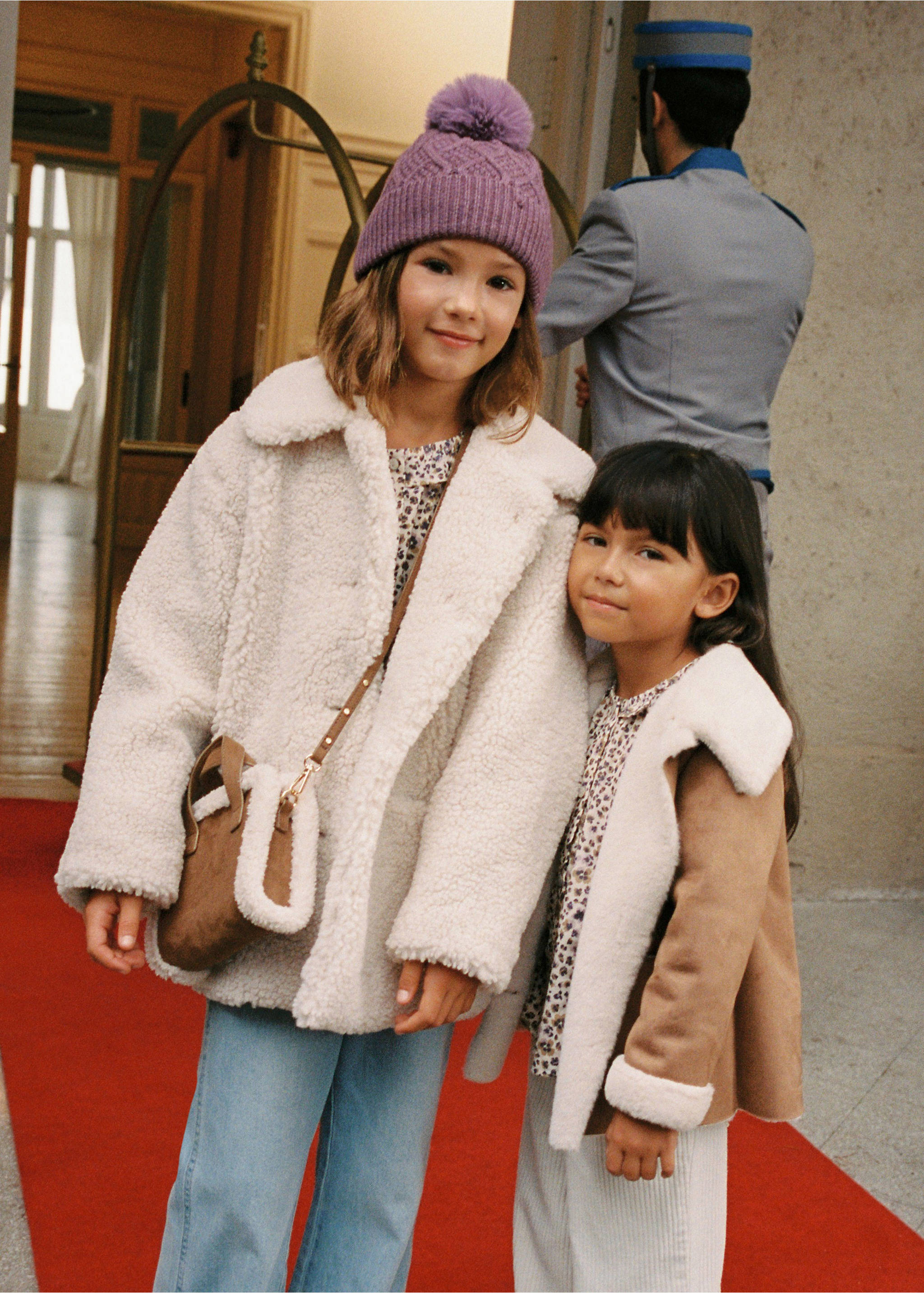 Shearling-effect coat - General plane, Ecru. Ref: 57025965-00.