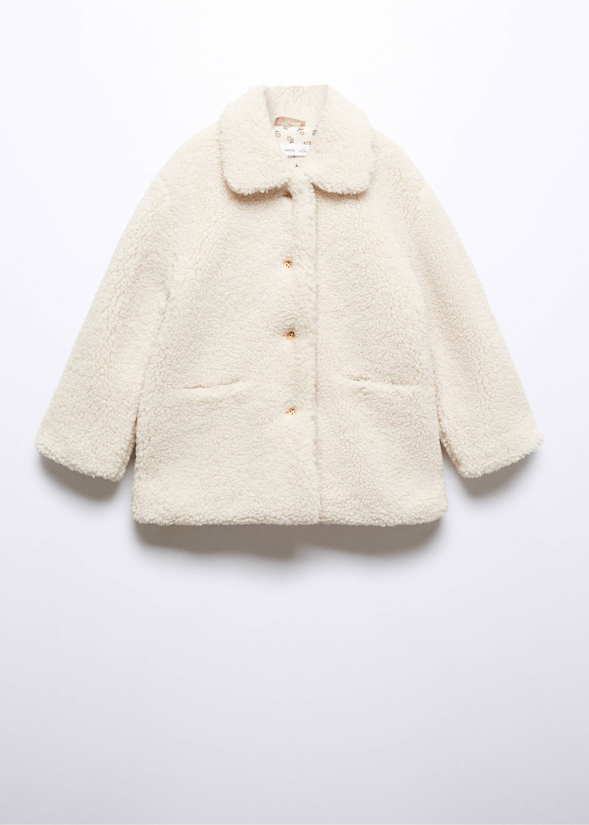Shearling-effect coat - Article without model, Ecru. Ref: 57025965-00.