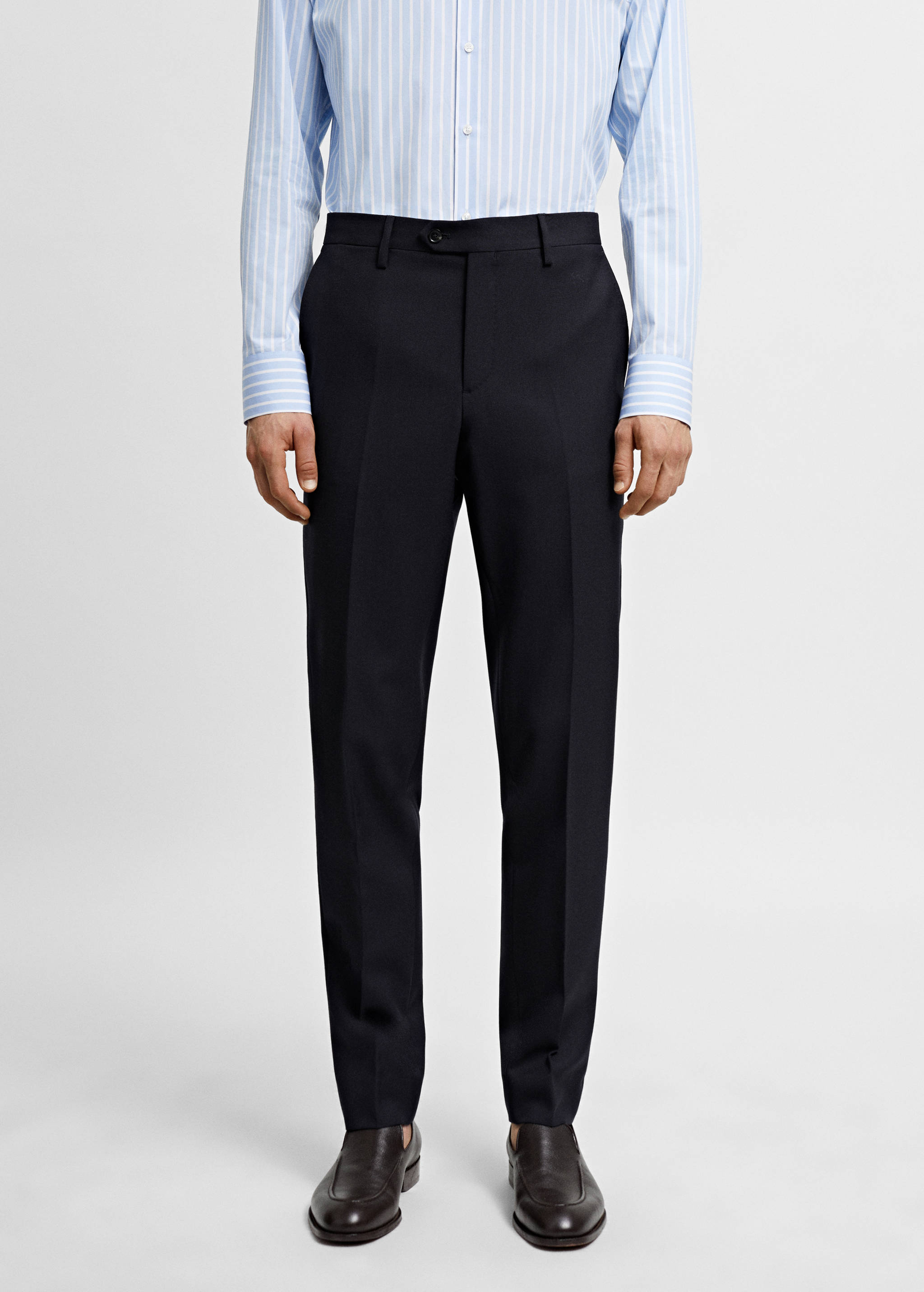 100% virgin wool suit trousers - Medium plane