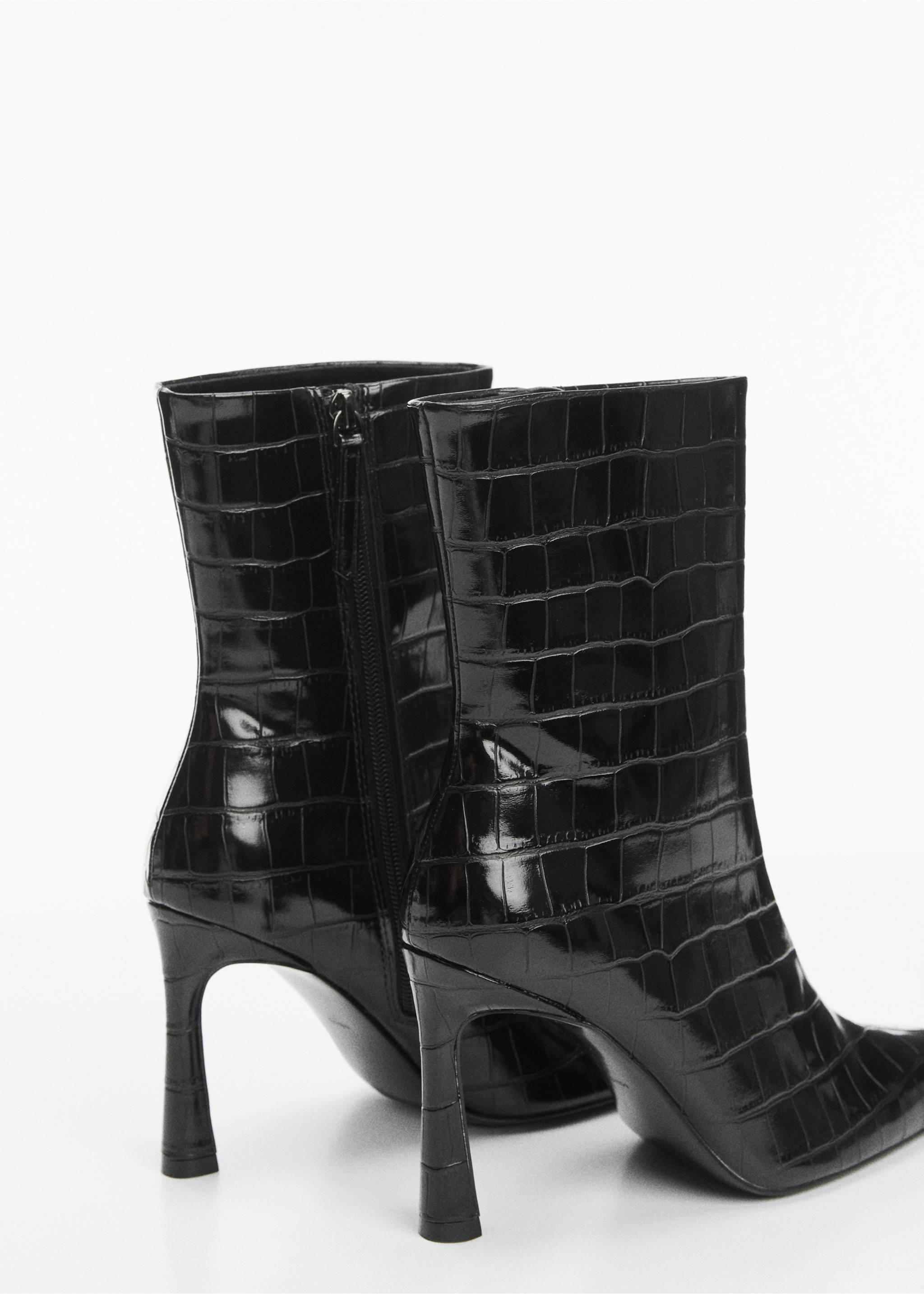 Coco leather-effect heeled ankle boots - Details of the article 1, Black. Ref: 57025975-00.
