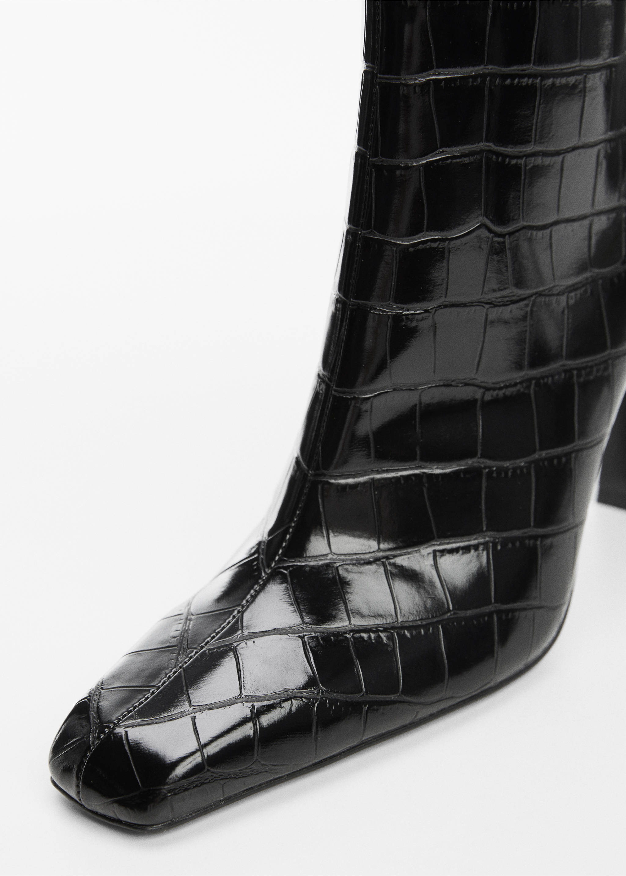 Coco leather-effect heeled ankle boots - Details of the article 2, Black. Ref: 57025975-00.