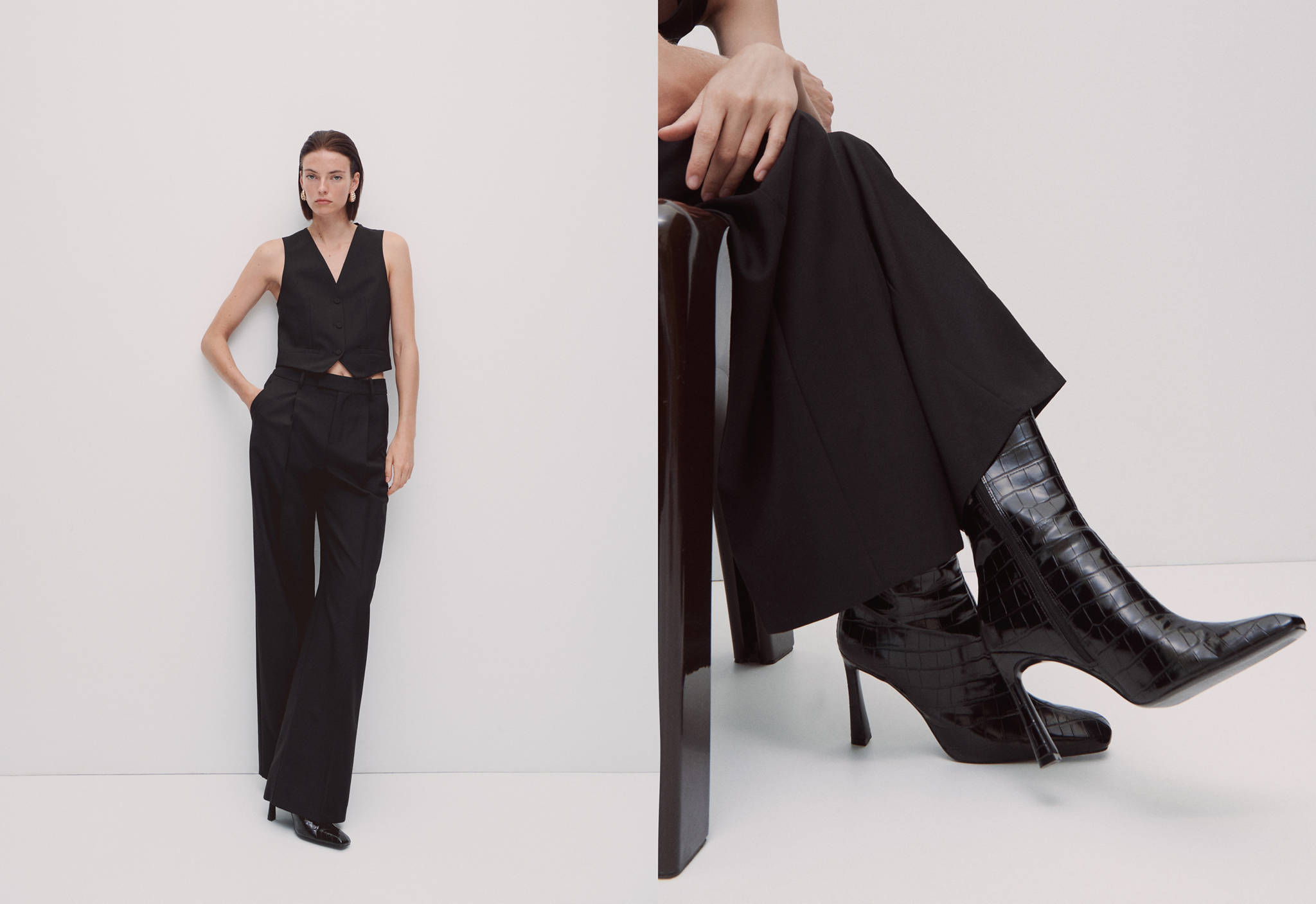 Coco leather-effect heeled ankle boots - Panoramic plane