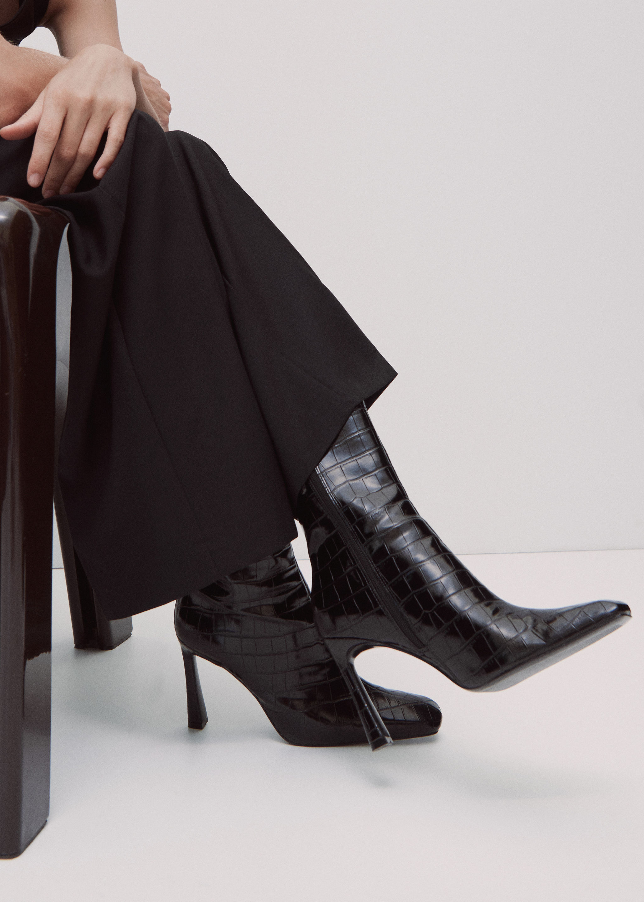 Coco leather-effect heeled ankle boots - General plane