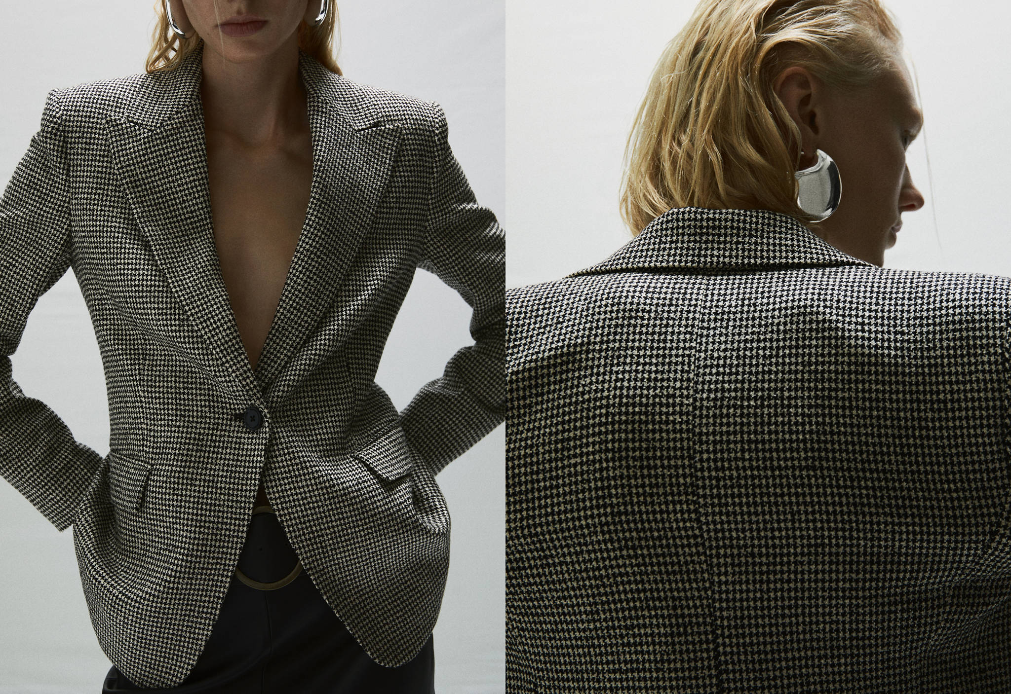 Lapels Houndstooth suit blazer - Panoramic plane